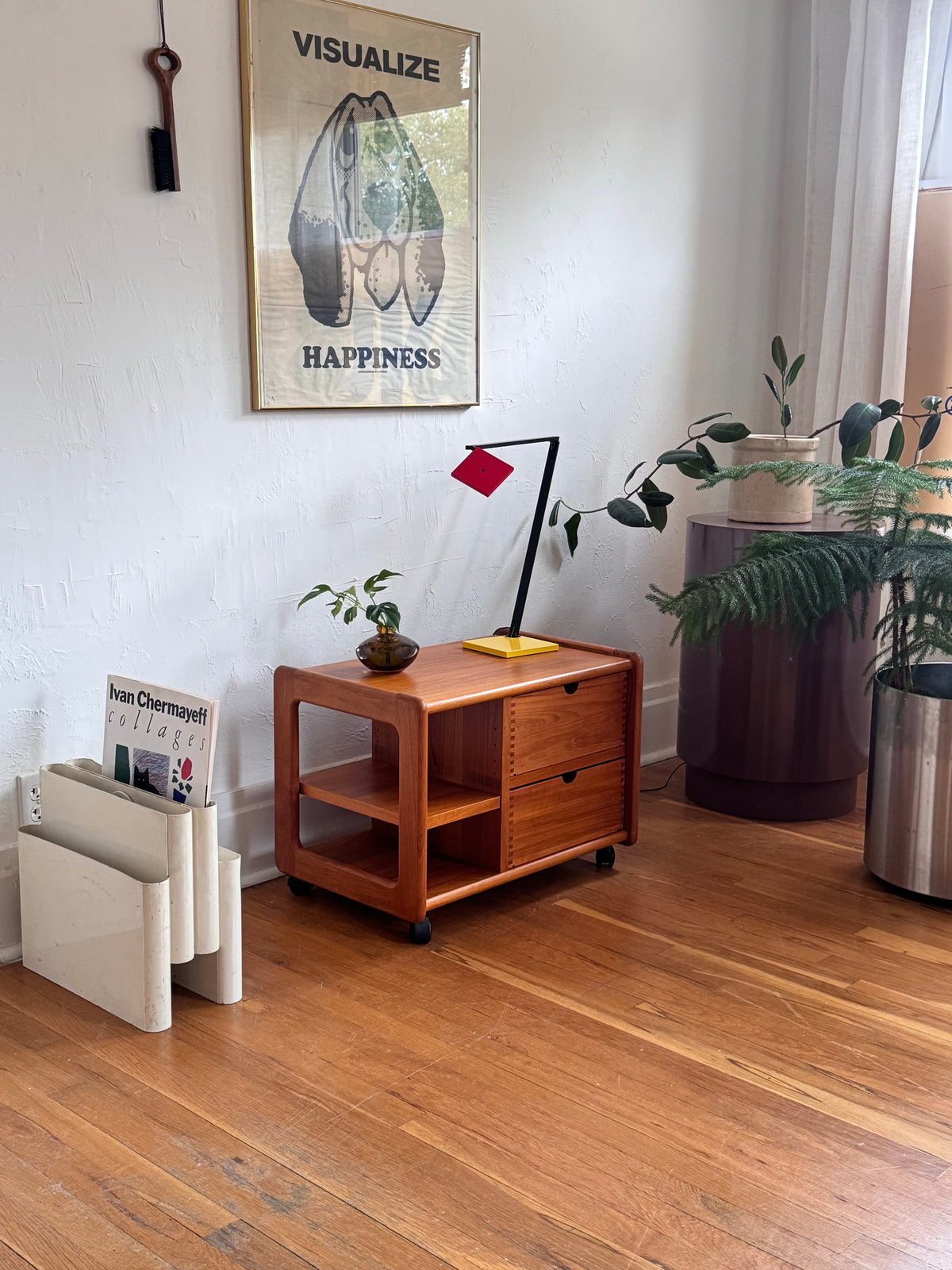Vintage Danish Teak Audio Cart
