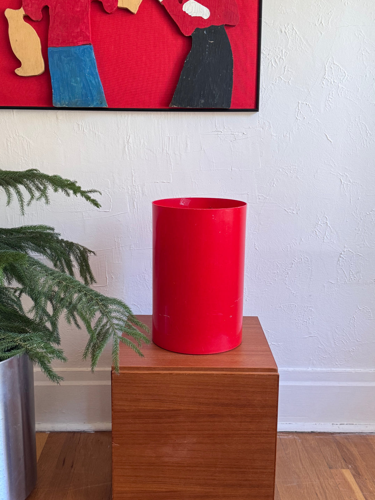 Kartell Wastebin / Umbrella Stand by Gino Colombini (red )