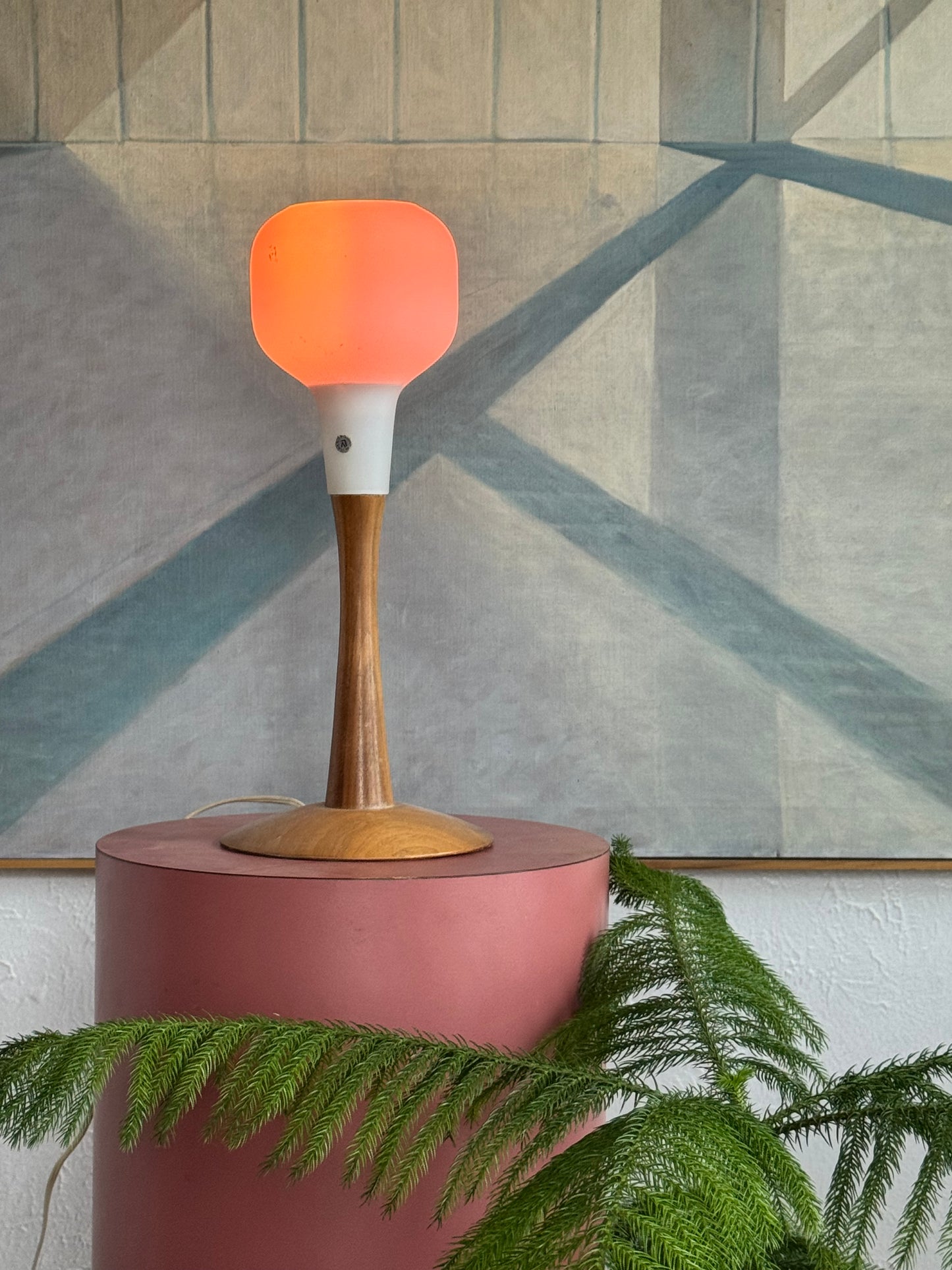Murano Glass & Teak Table Lamp by Uno & Östen Kristiansson