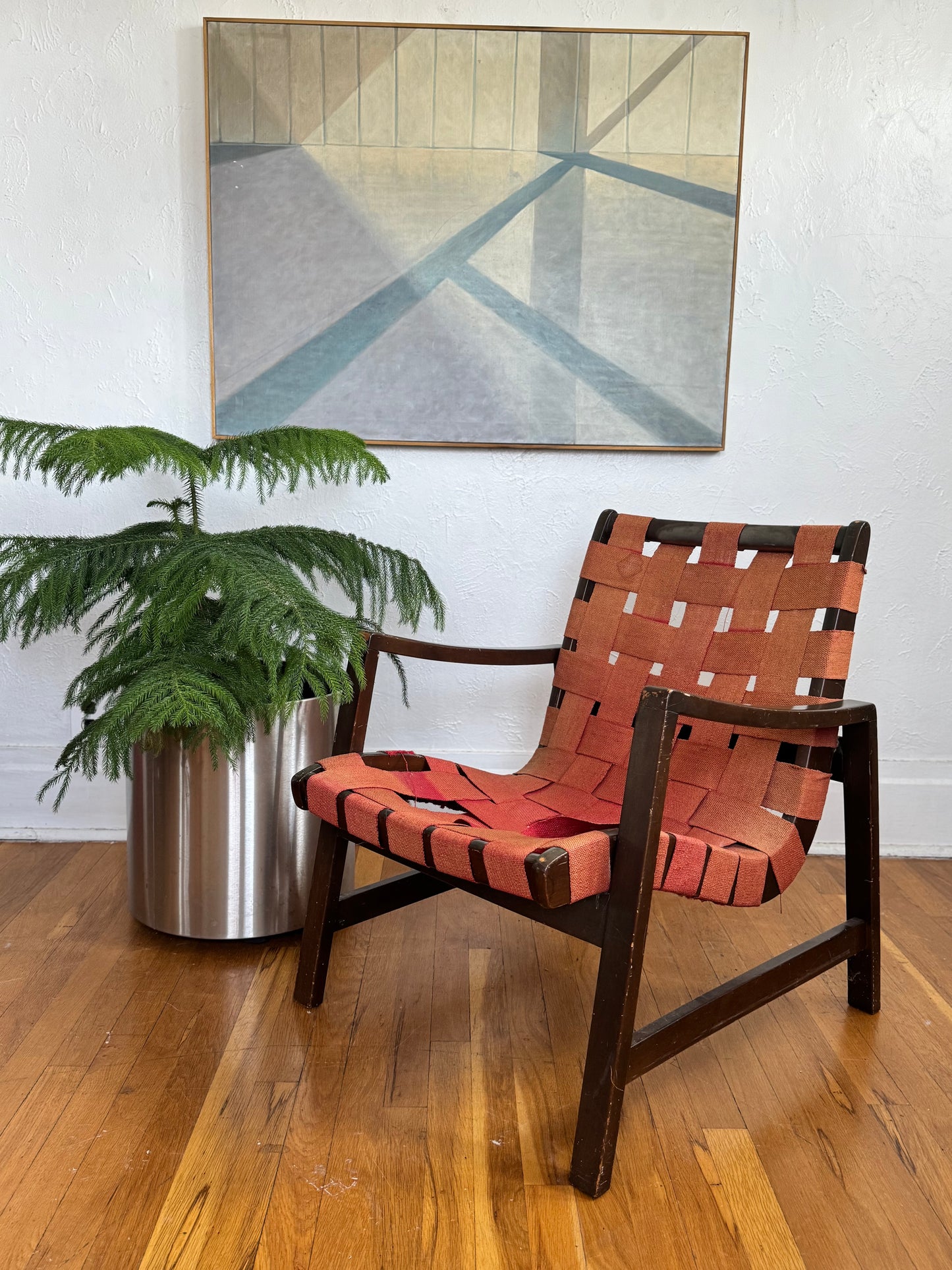 1940s Jens Risom Parachute Strap Lounge Chair