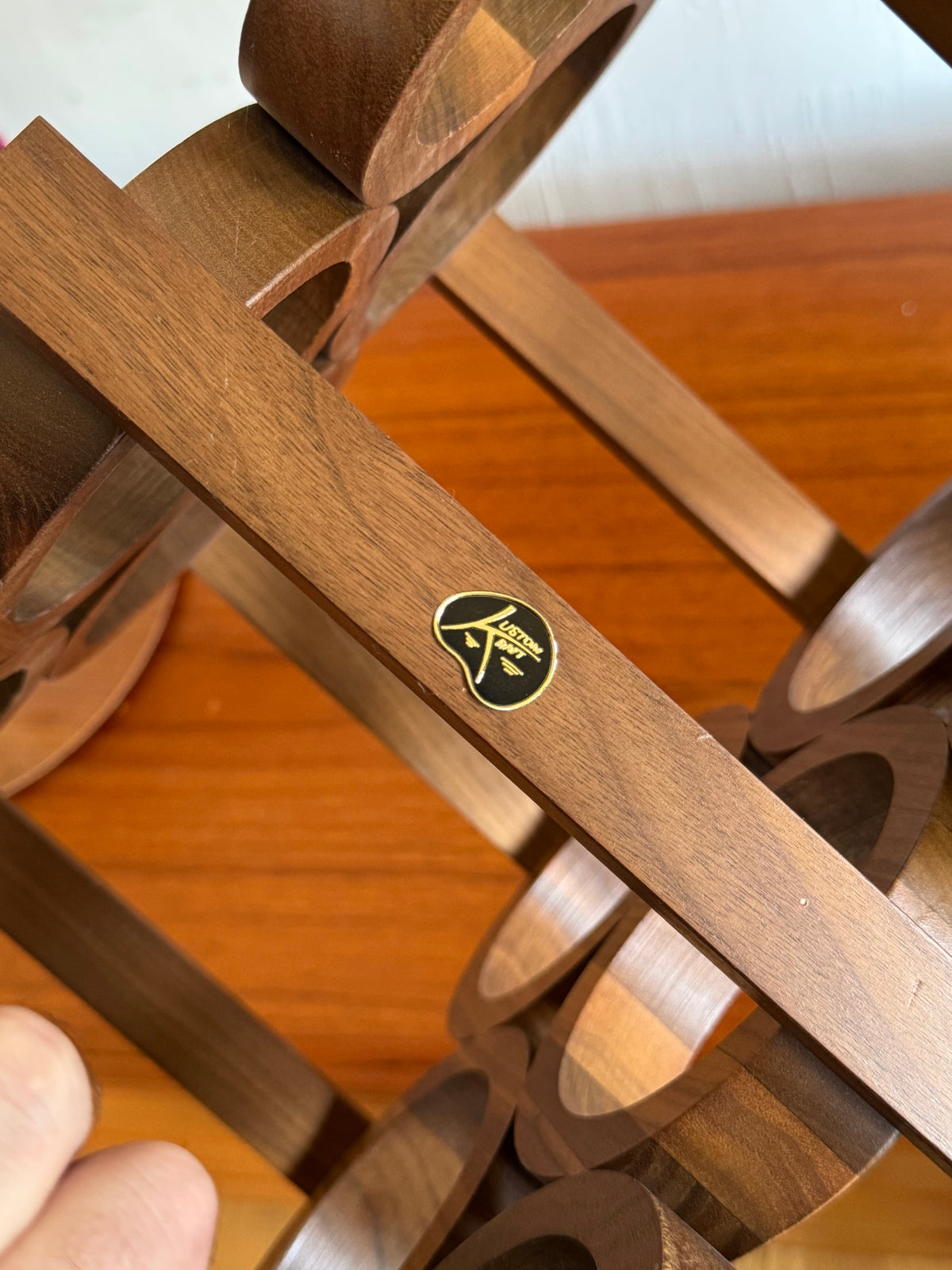 Solid Walnut Wine Rack by Kustom Kraft