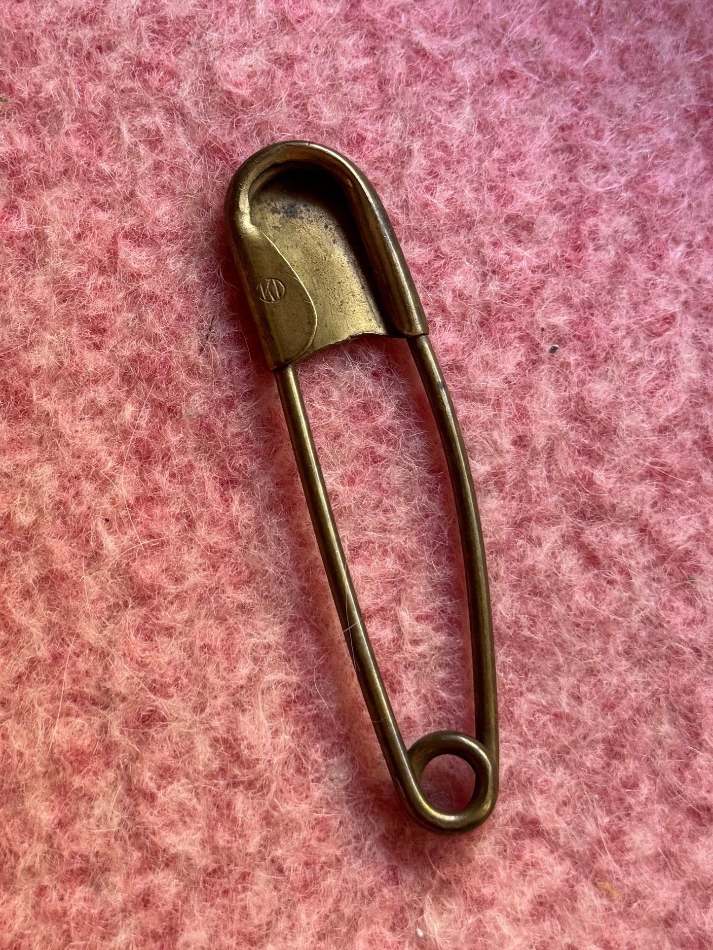 Large Vintage Brass Safety-pin