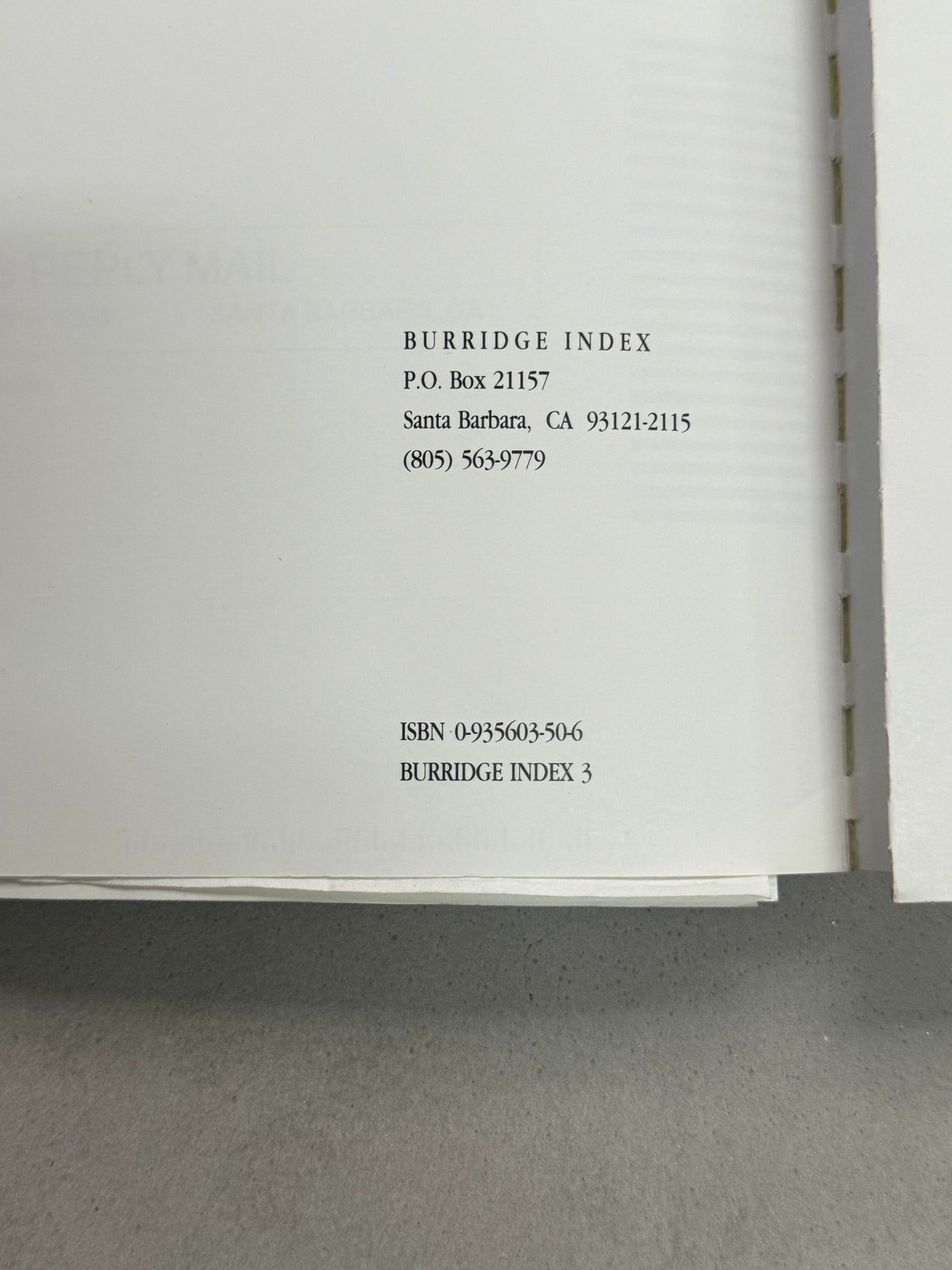 Burridge Index (1991)