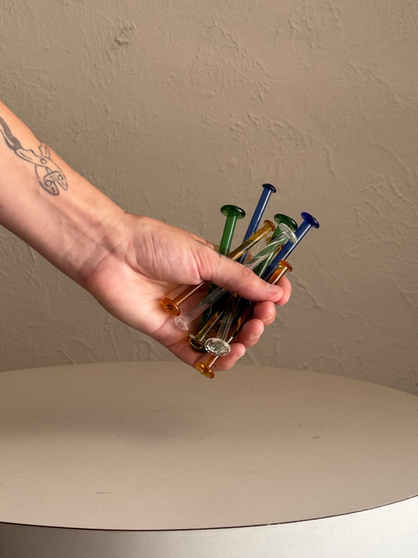 Handmade Glass Swizel Sticks