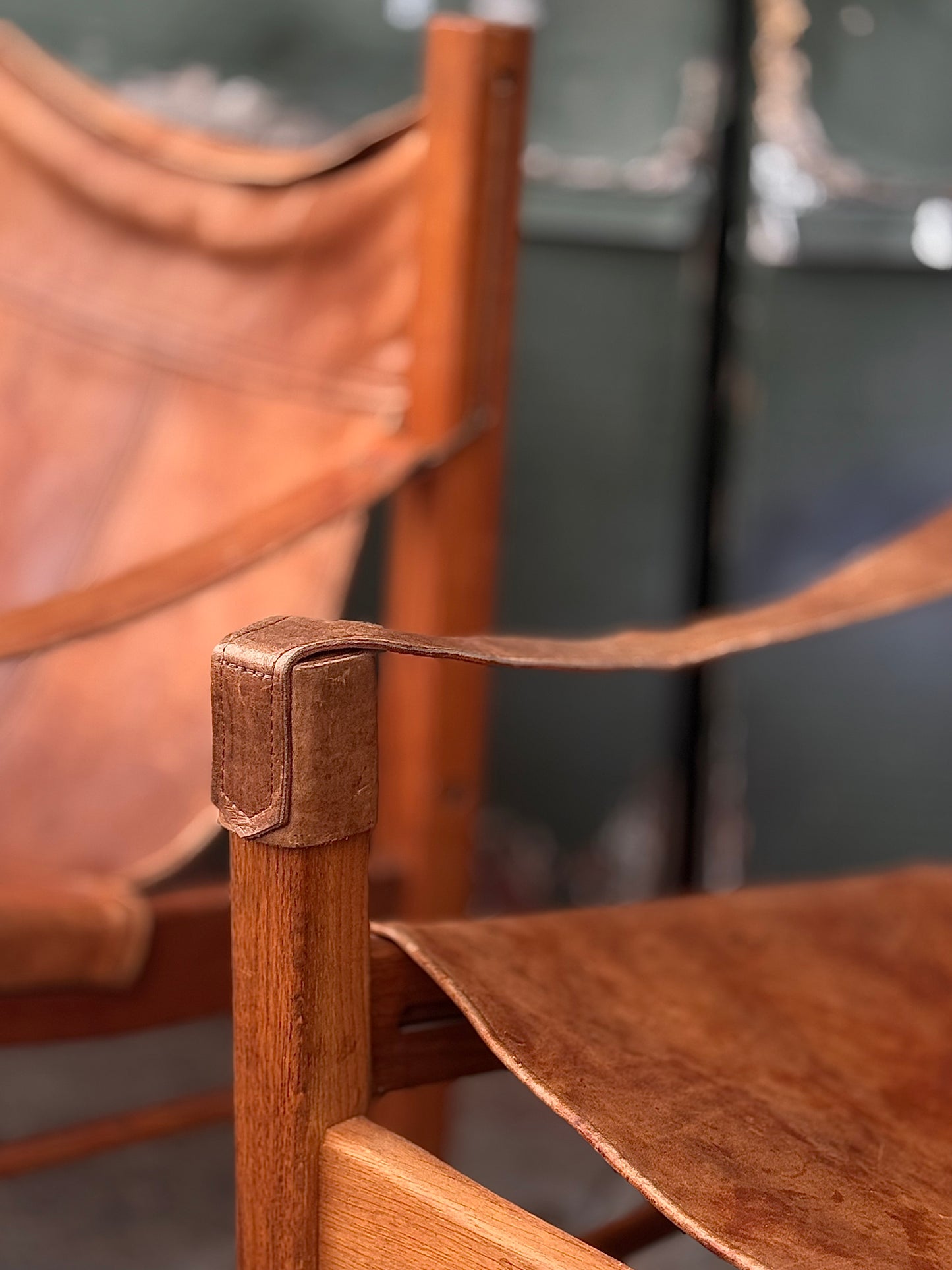 1950s Leather Sling Lounge Chairs