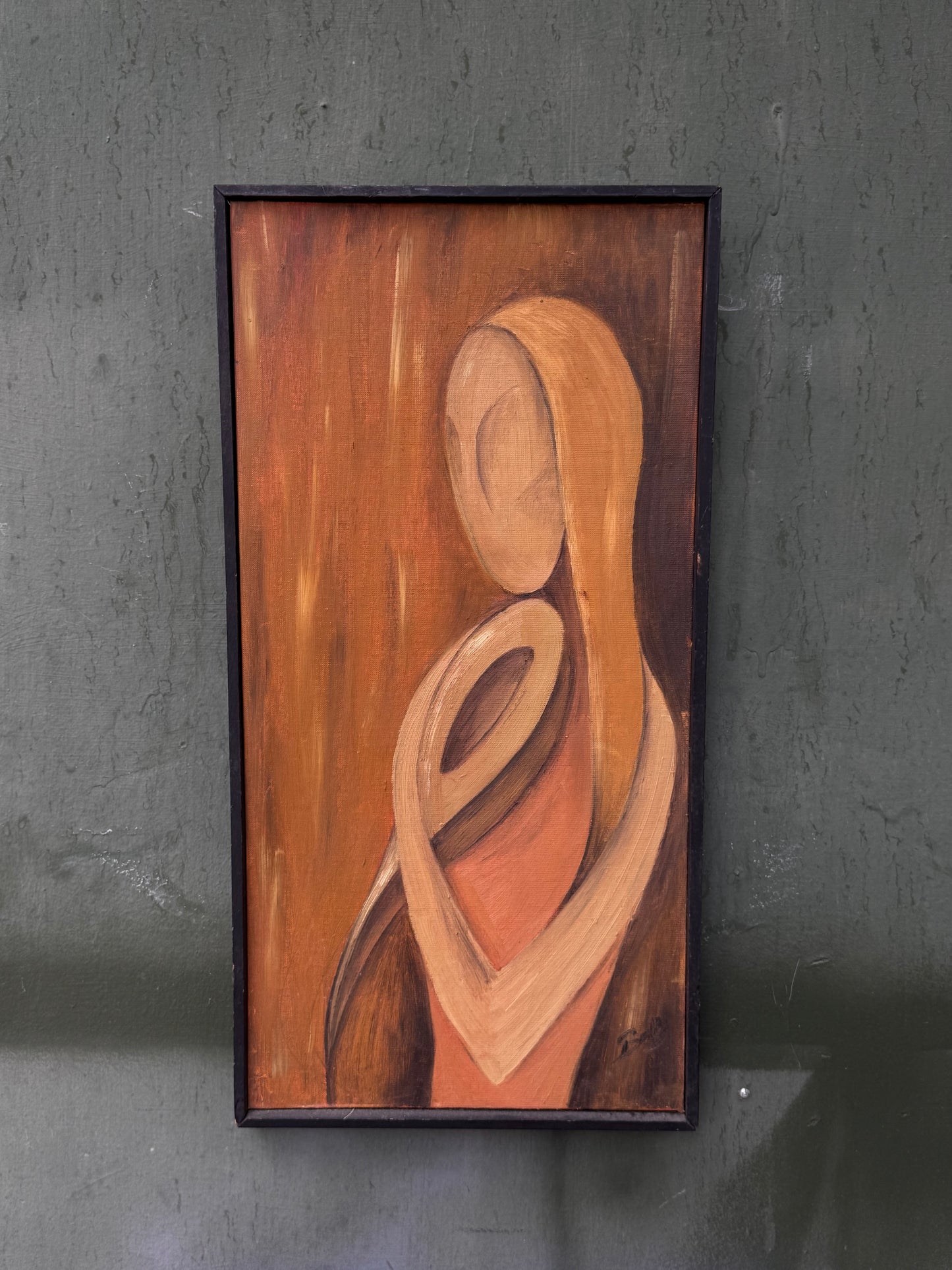 Mid Century Cubist Oil Painting 3 (yellow)