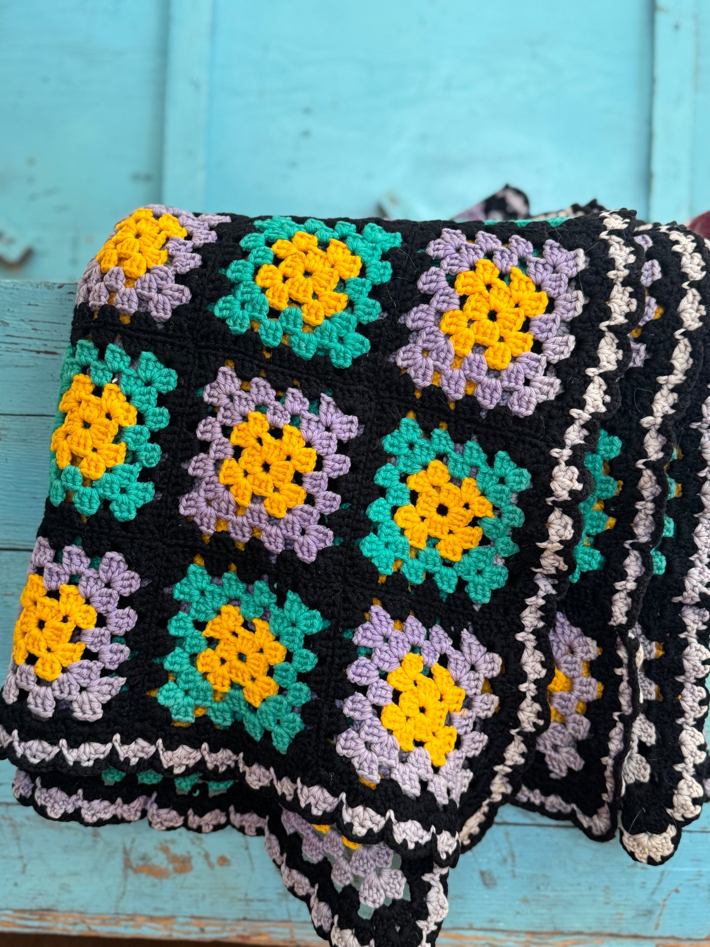 Vintage Handmade Floral blanket