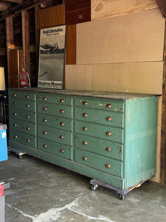 Antique Solid Wood Multi-Drawer Counter