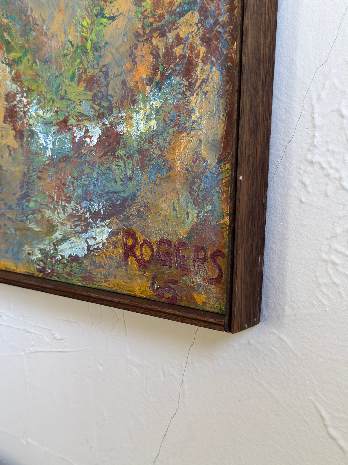 Abstract Oil Painting Signed Rogers, 1965