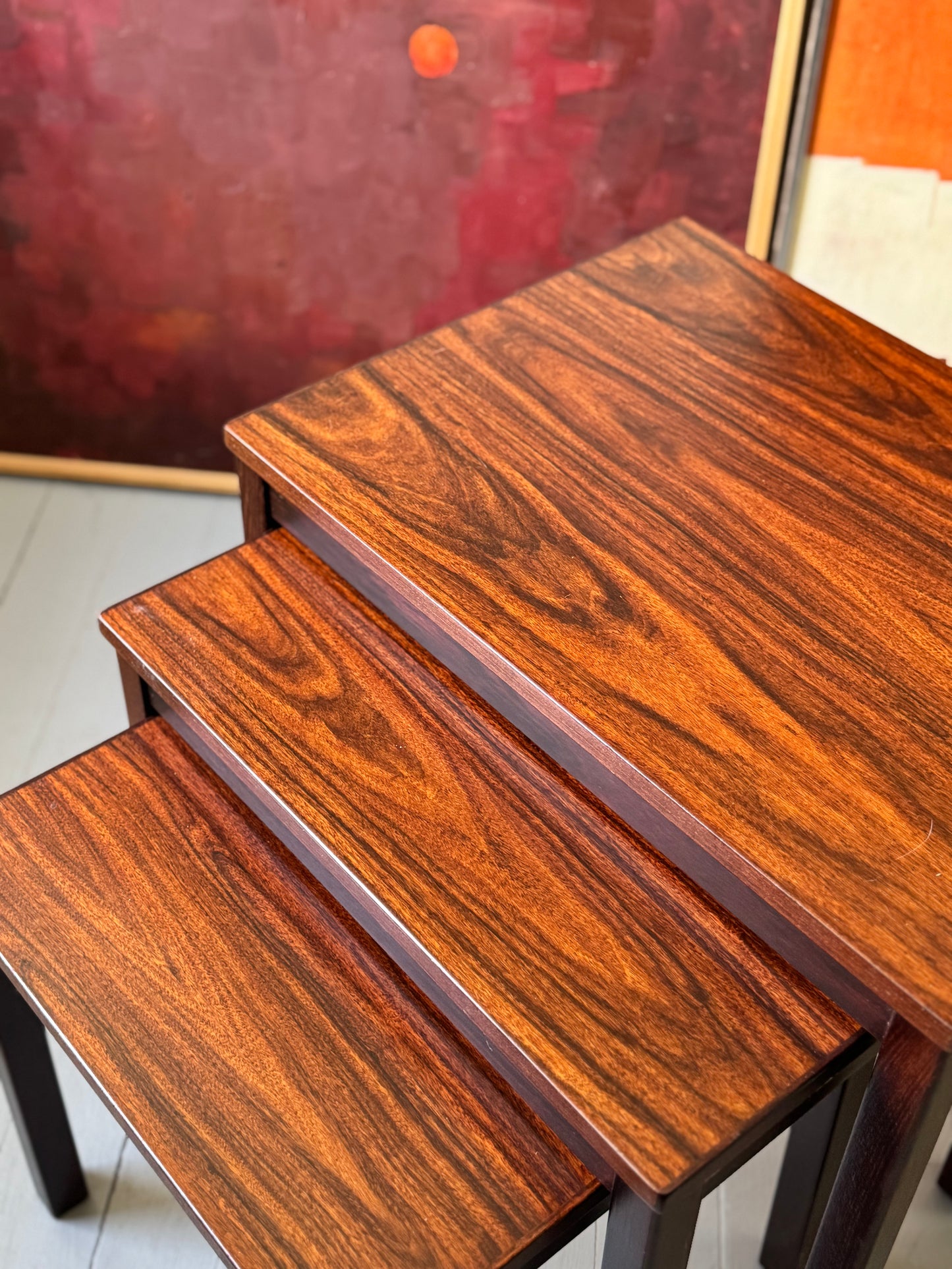(ATX) 1970s Danish Rosewood Nesting Tables