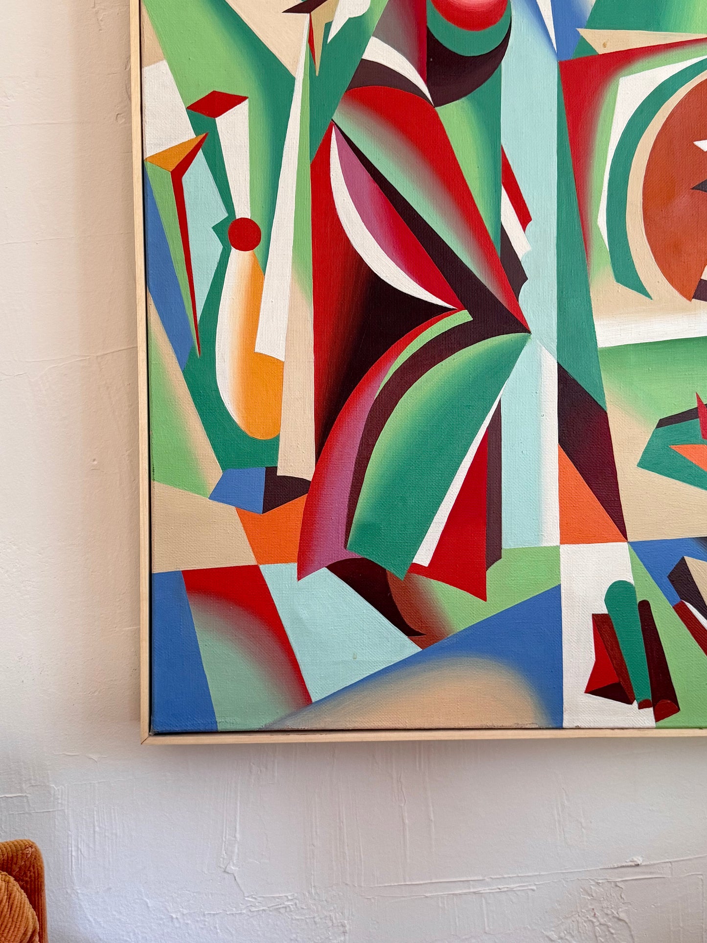 "Sumalyak" Vintage Cubist Oil Painting by R. Salidzhanov (1991)