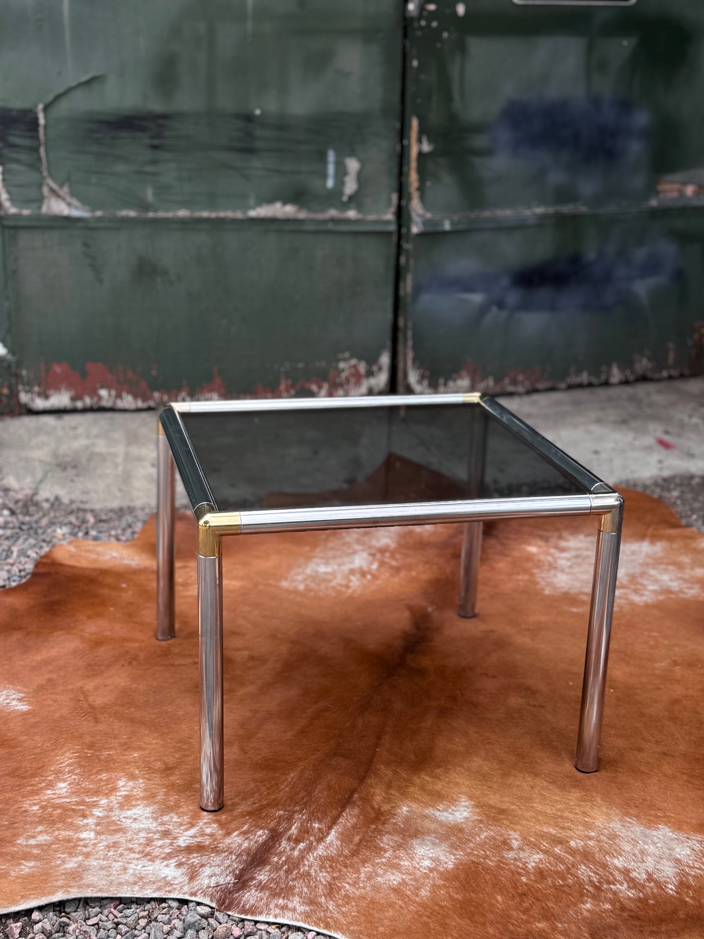 Smoked Glass Chrome & Glass Coffee Table