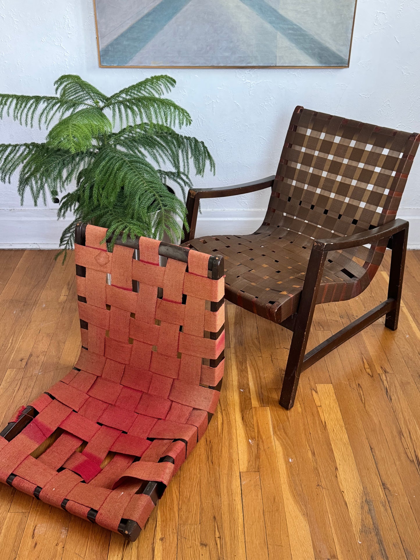 1940s Jens Risom Parachute Strap Lounge Chair