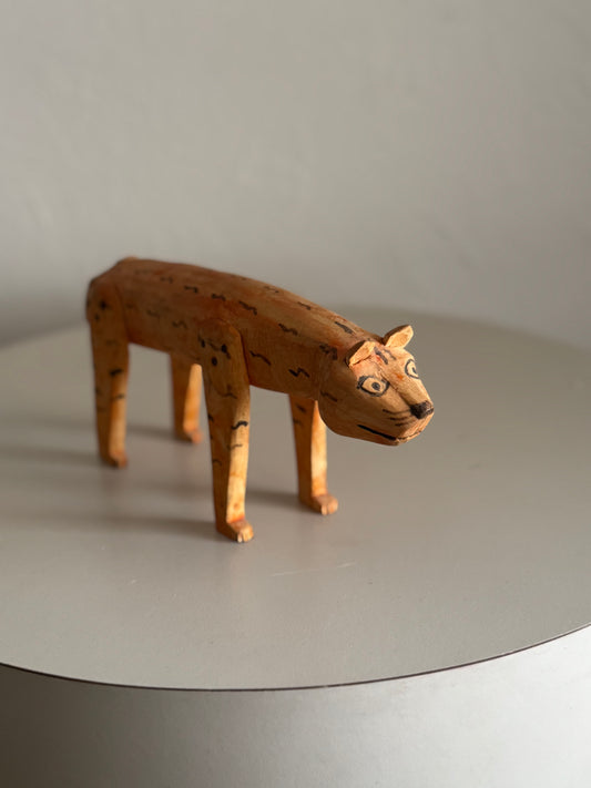 Vintage Mexican Wood Carved Jaguar
