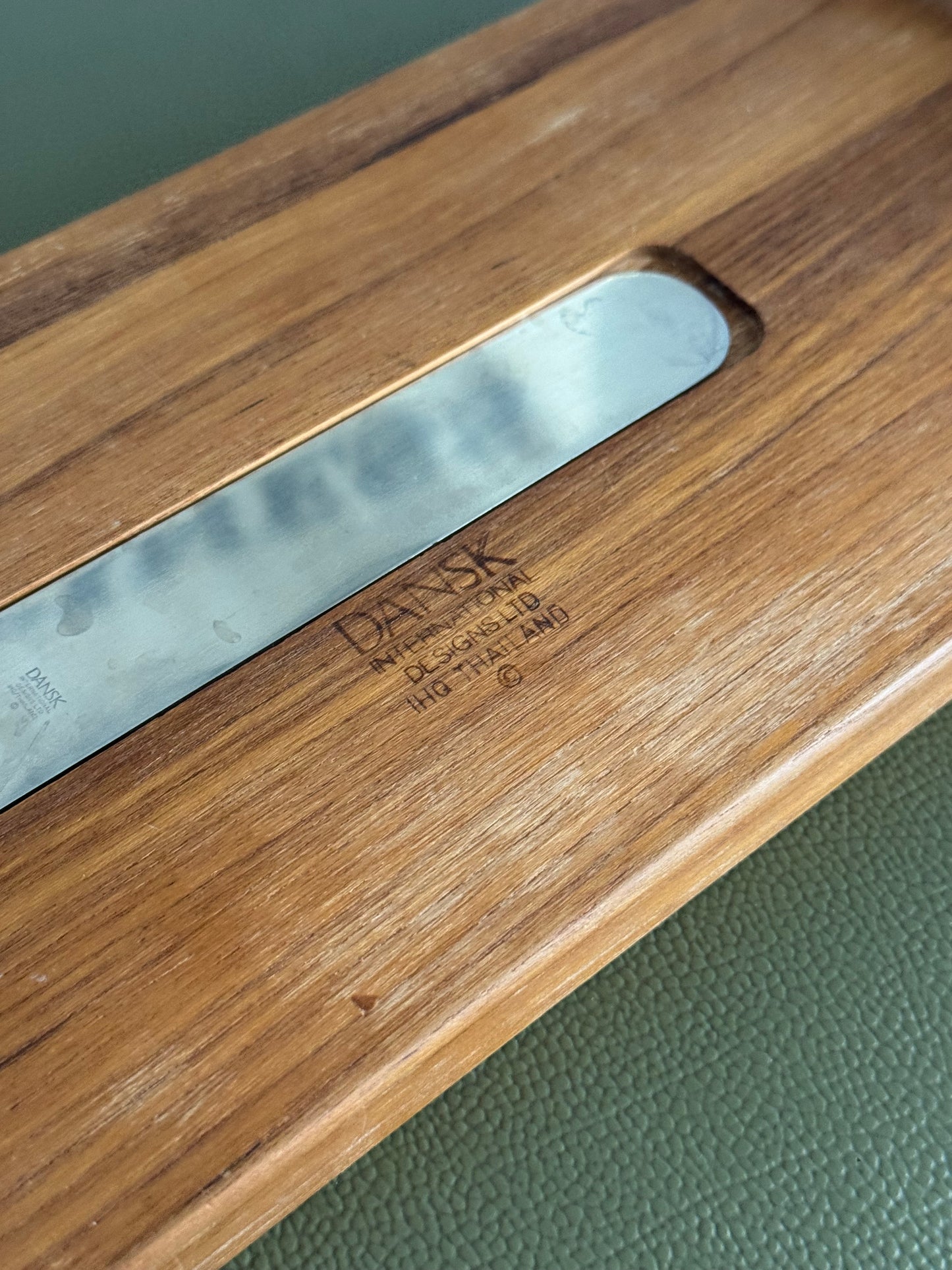 Dansk Solid Teak Cheeaw Board and Knife