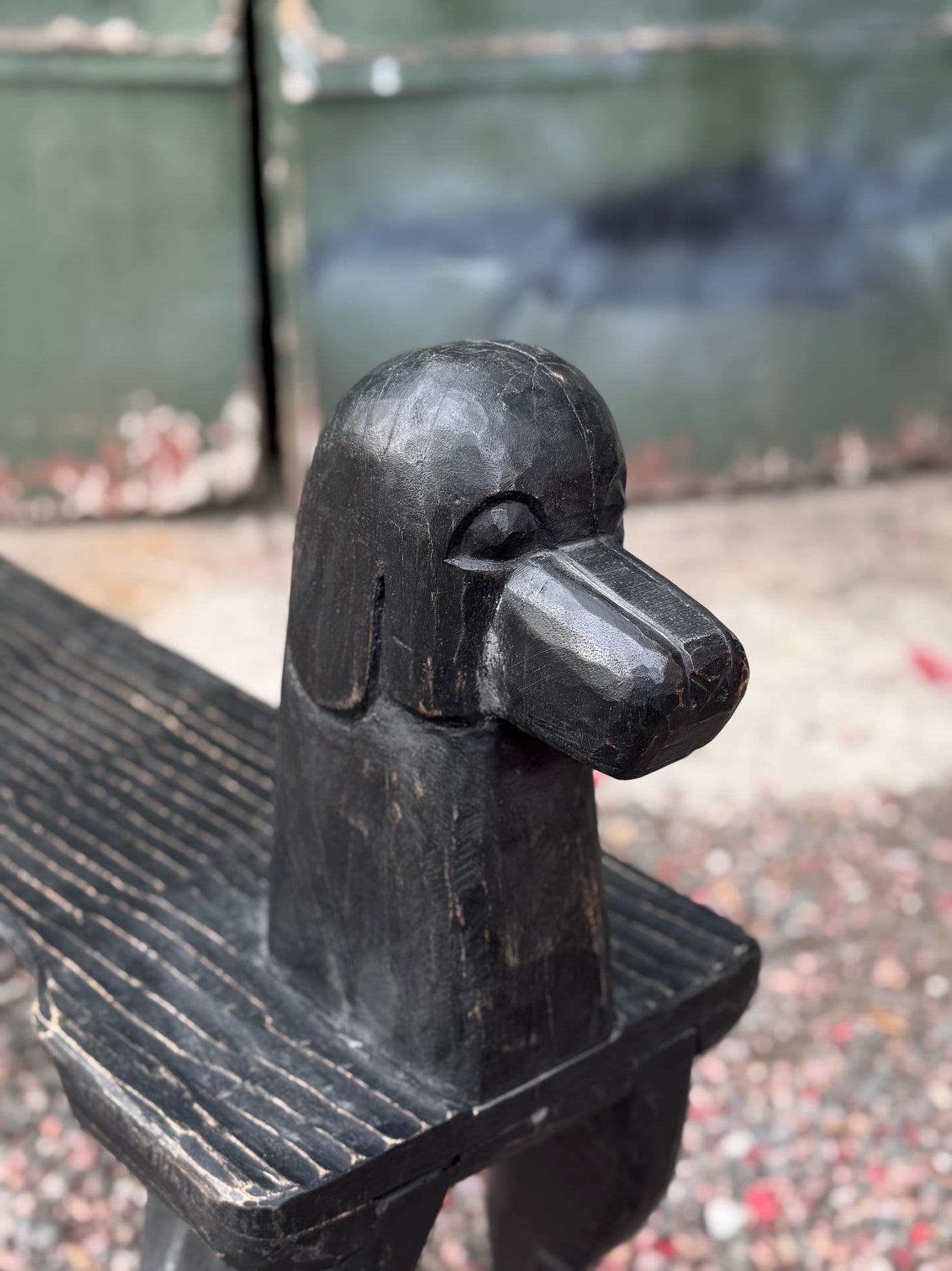Stephen Huneck Hand Carved Dog Bench