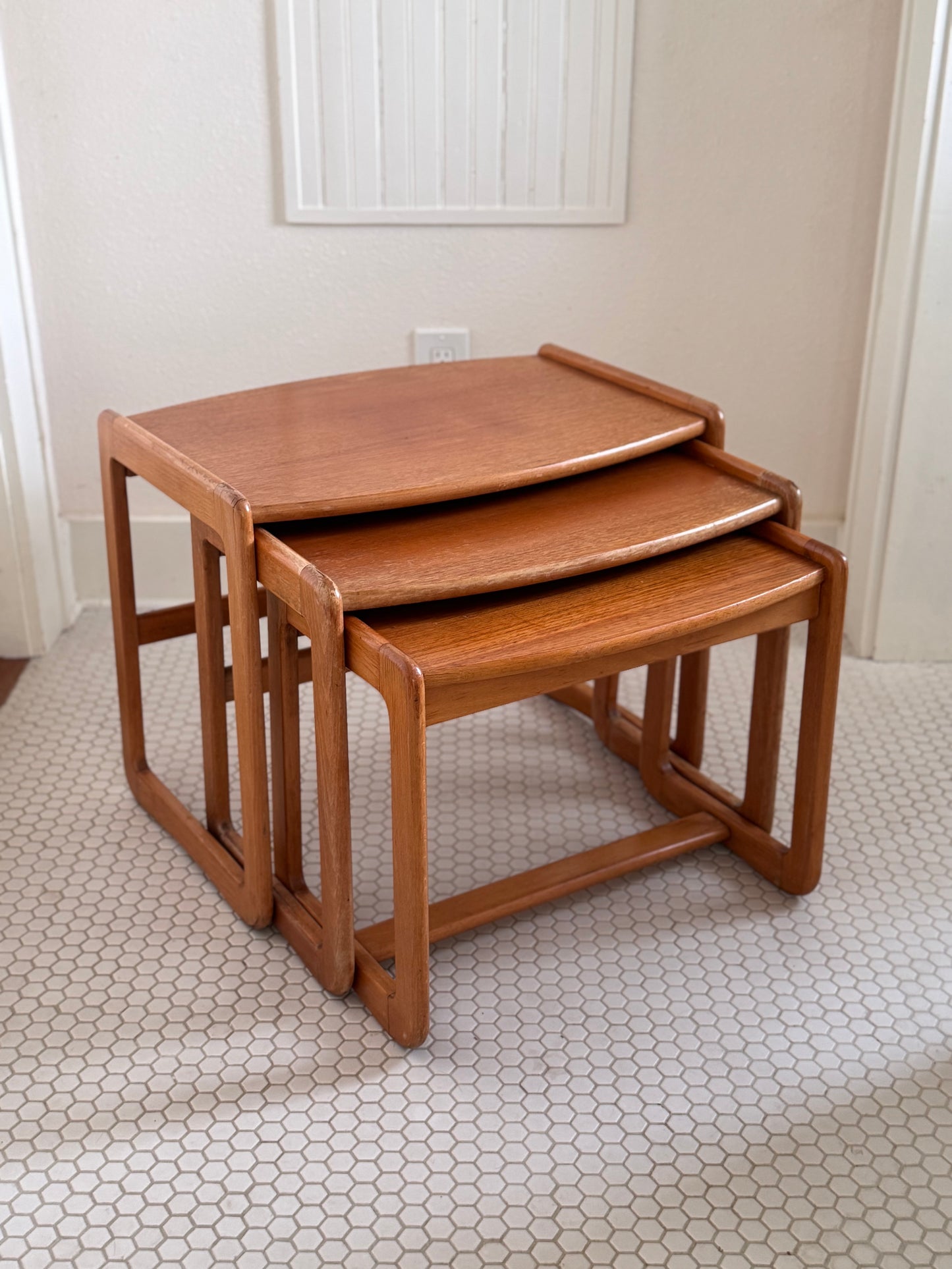 Danish Solid Teak Nesting Tables