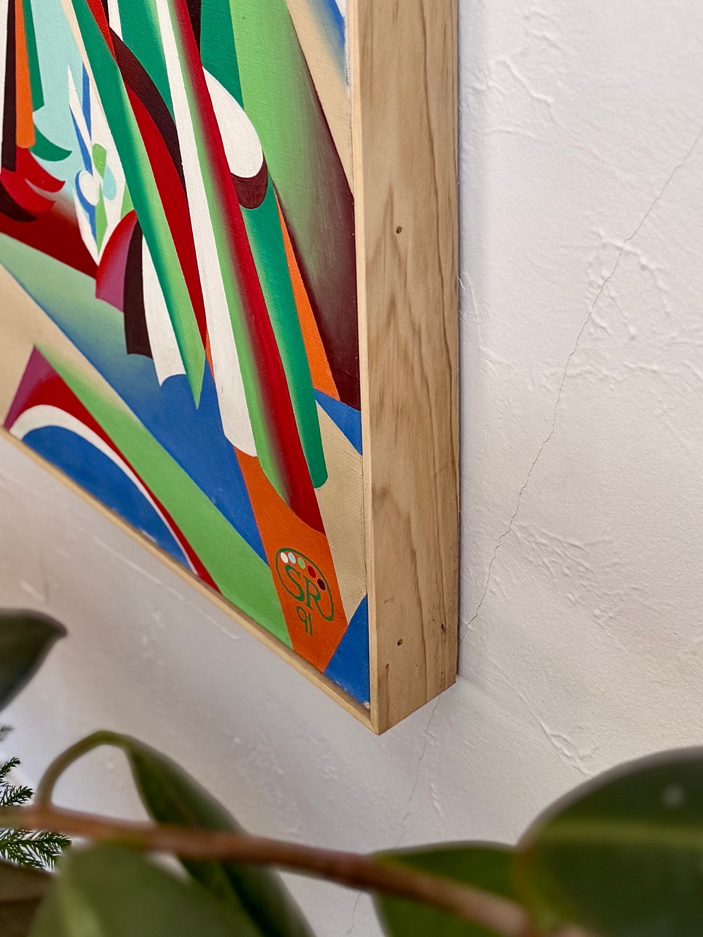 "Sumalyak" Vintage Cubist Oil Painting by R. Salidzhanov (1991)