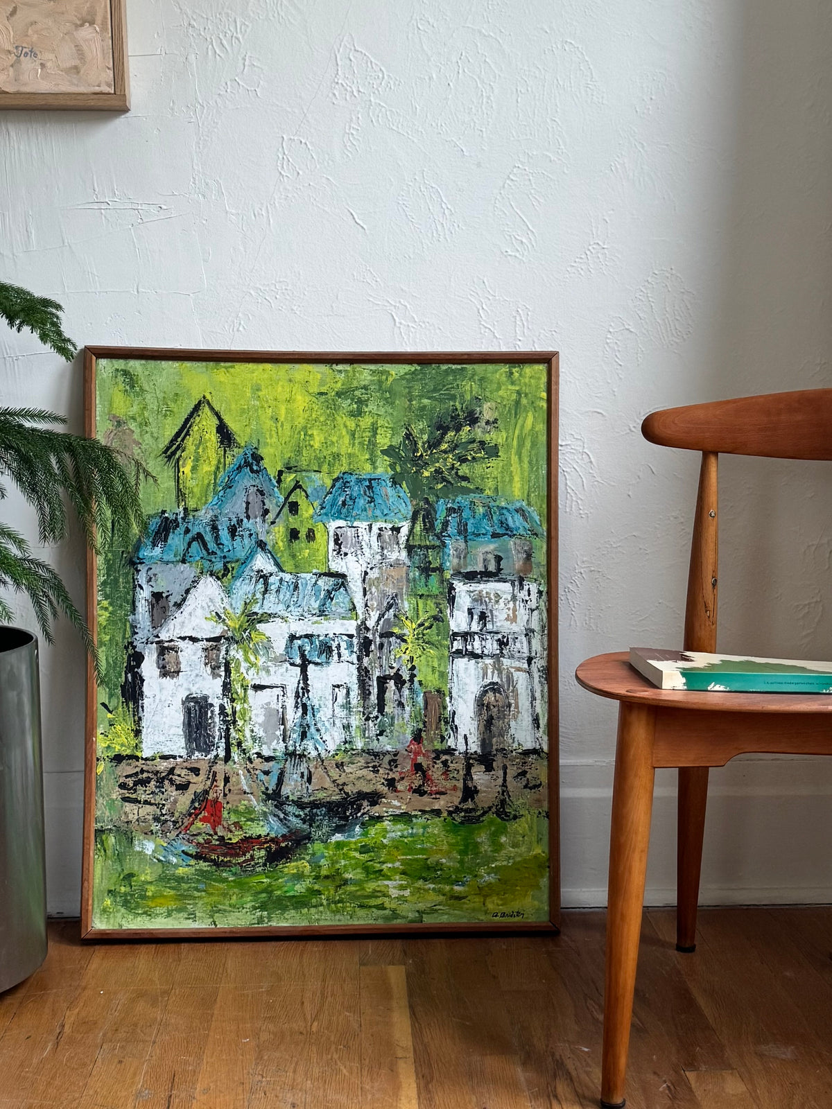 Original Oil Painting “Waterfront”by B. Bridston, 1970