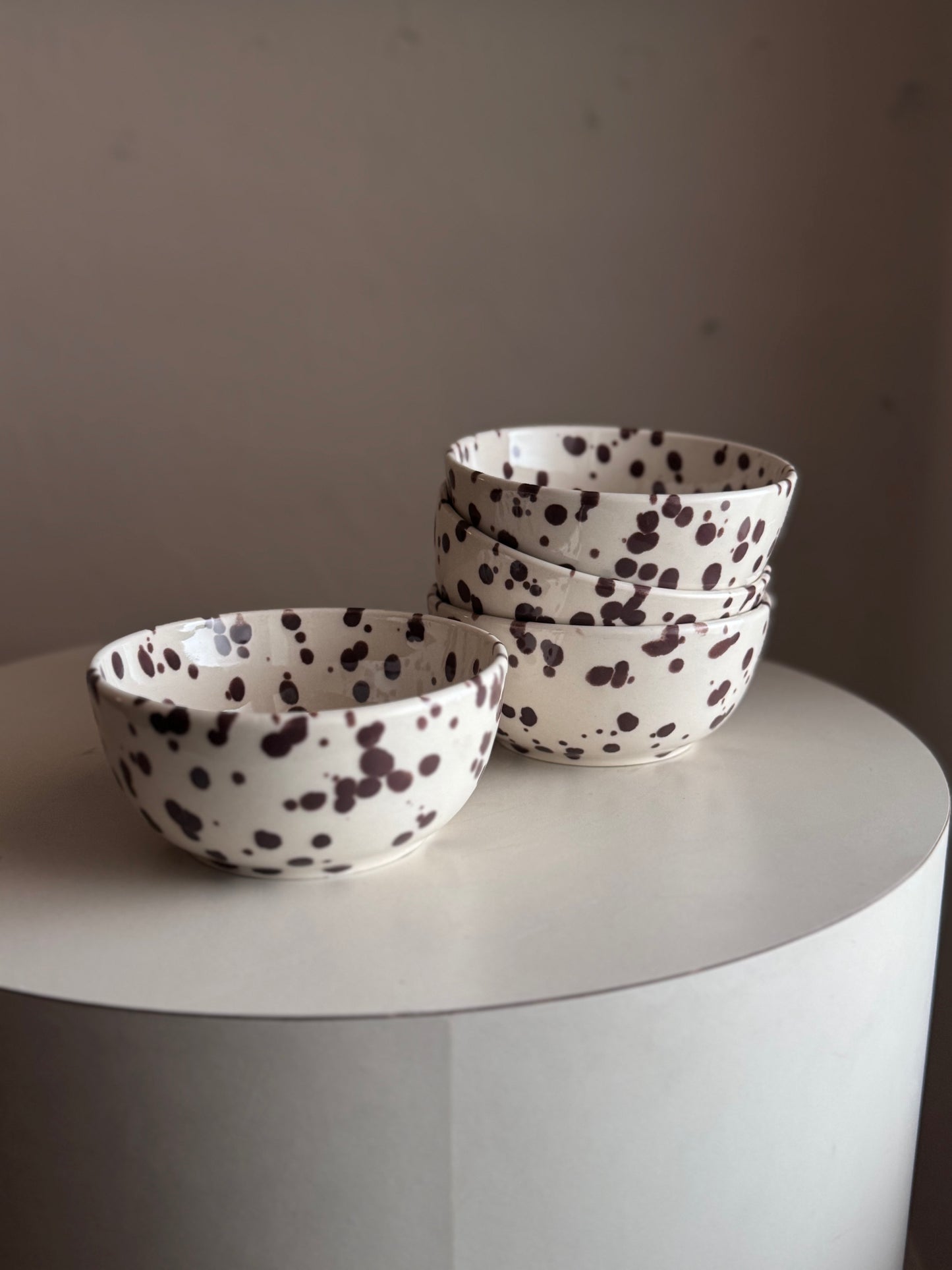Sir Madam Splatterware Bowls Set of 4, Cacao