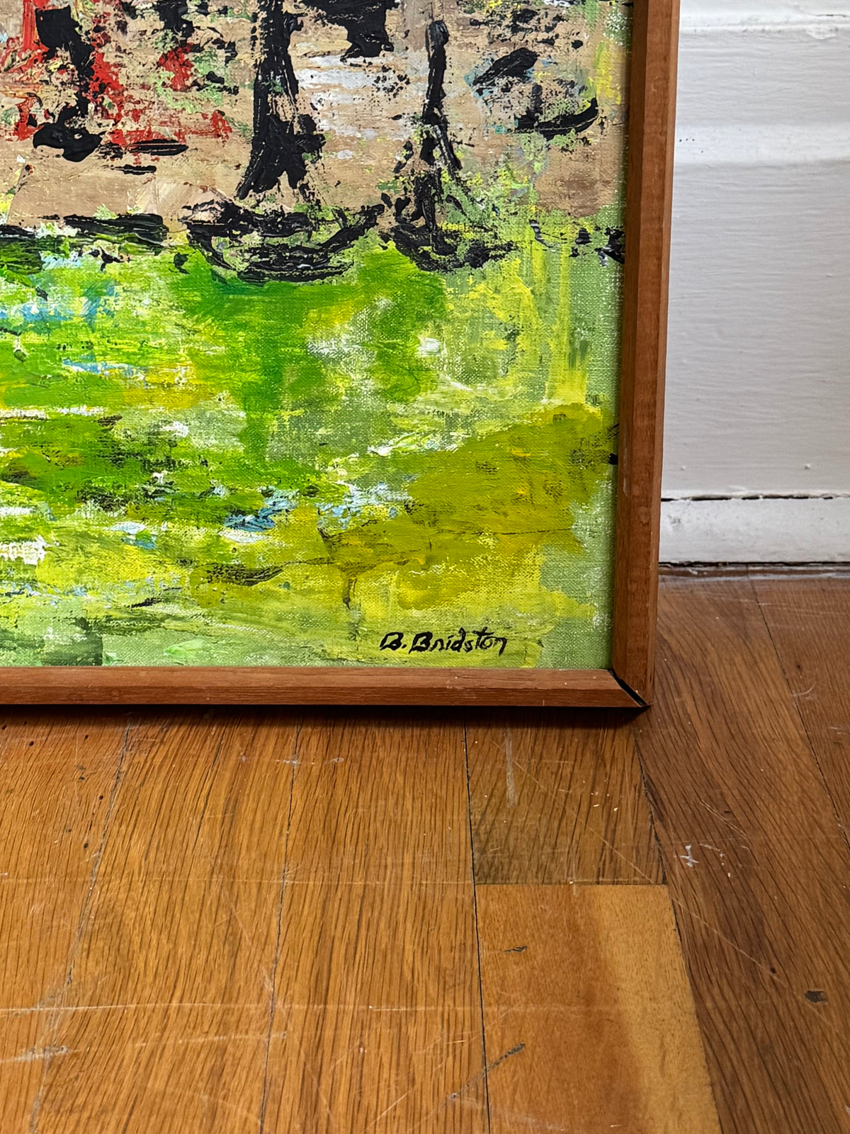 Original Oil Painting “Waterfront”by B. Bridston, 1970
