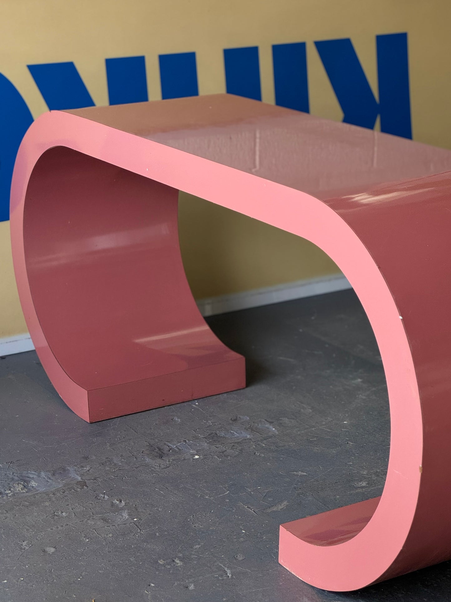 Late 1970s Karl Springer Attributed High Gloss Pink Lacquer Desk