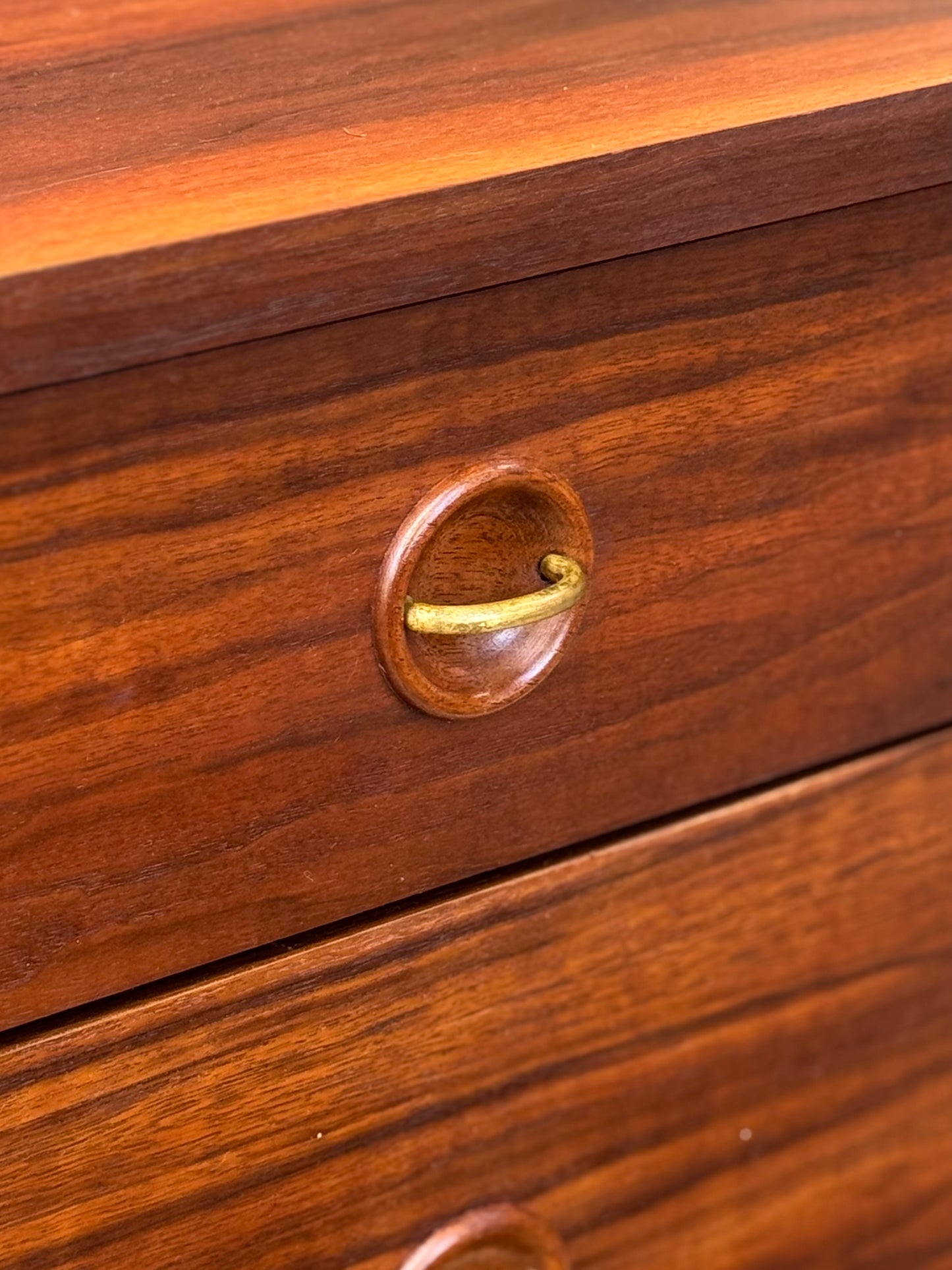 1960s 9-Drawer Walnut Lowboy Dresser by Stanley