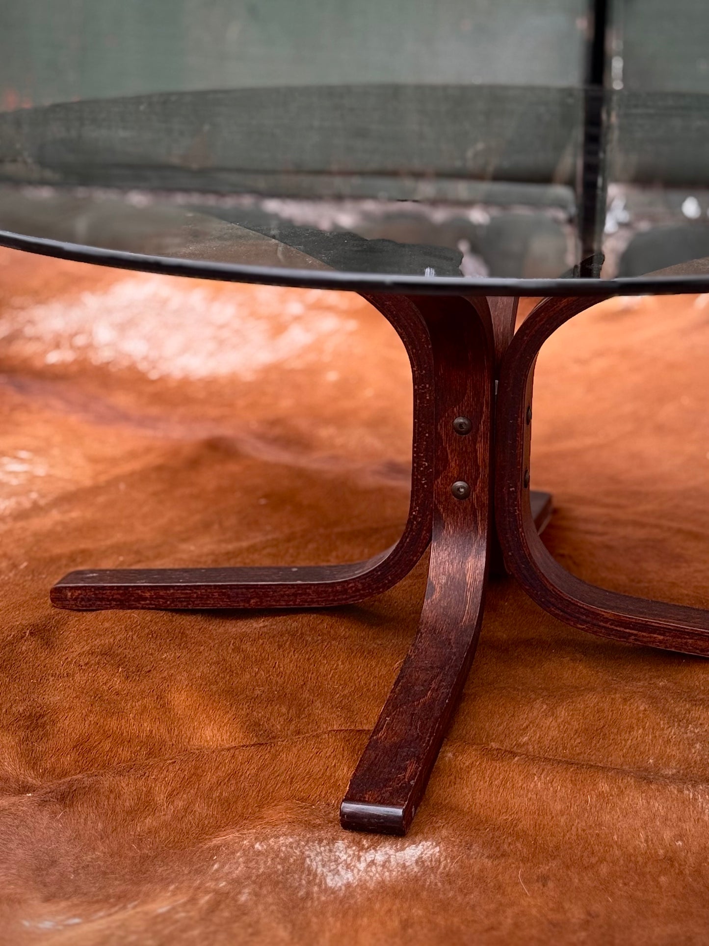 Smoked Glass Coffee Table by Ingmar Relling for Westnofa