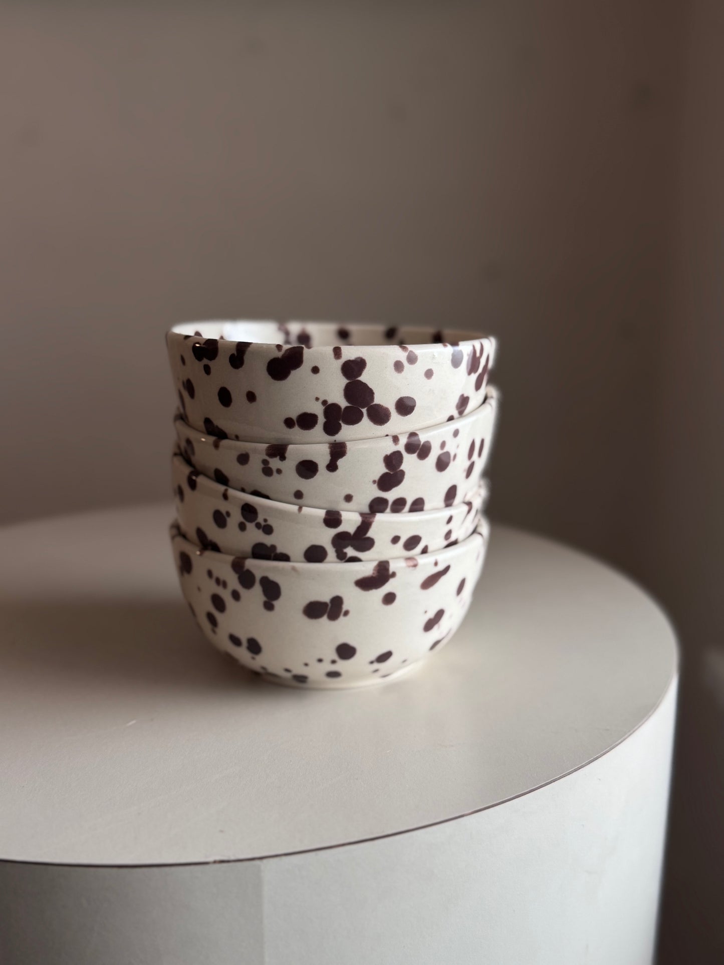 Sir Madam Splatterware Bowls Set of 4, Cacao