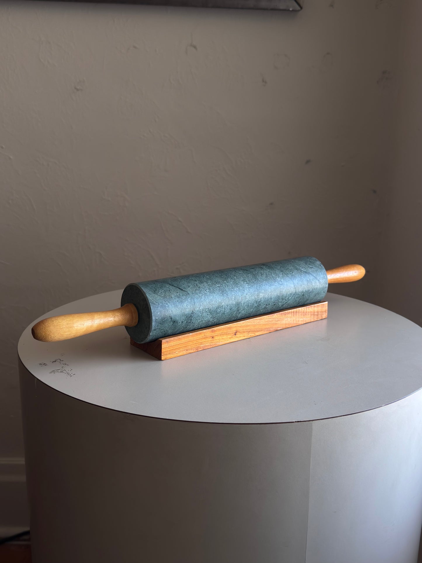 Solid Marble and Wood Rolling Pin