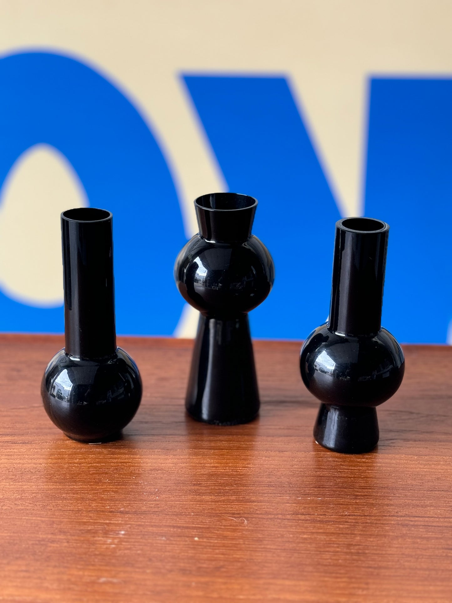 Post Modern Black Amethyst vase set