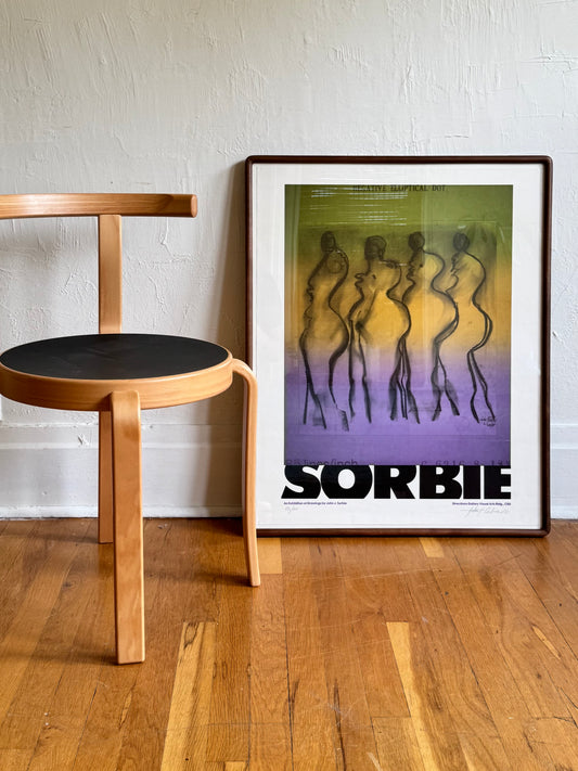"Negative Elliptical Dot” Signed Exhibition Litograph in Solid Walnut
