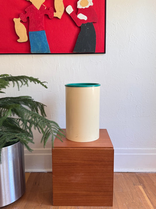 Kartell Wastebin / Umbrella Stand by Gino Colombini (Cream / Teal)