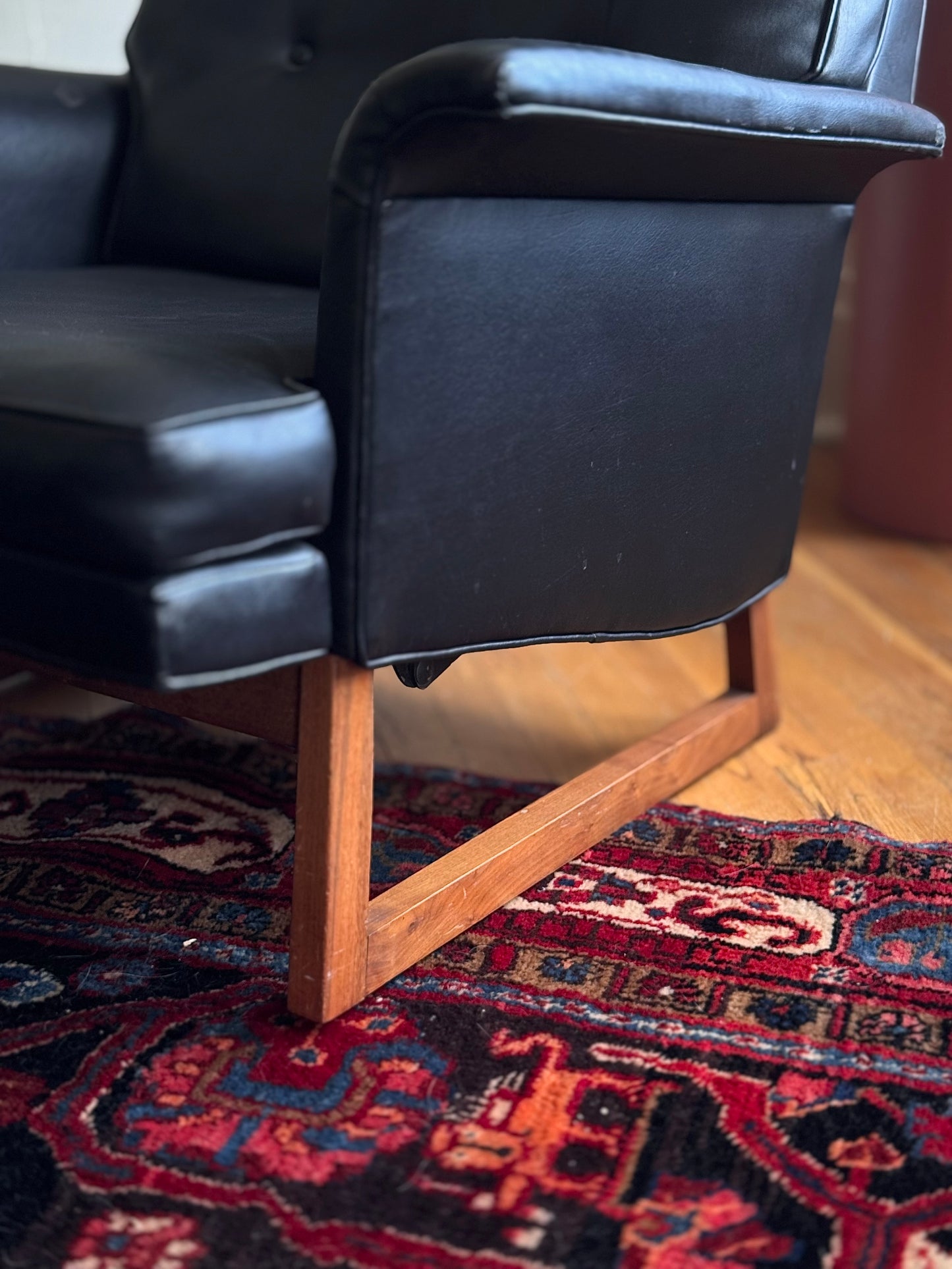 1960s Milo Baughman for Thayer Coggin Walnut Base Reclining Lounge Chair & Ottoman