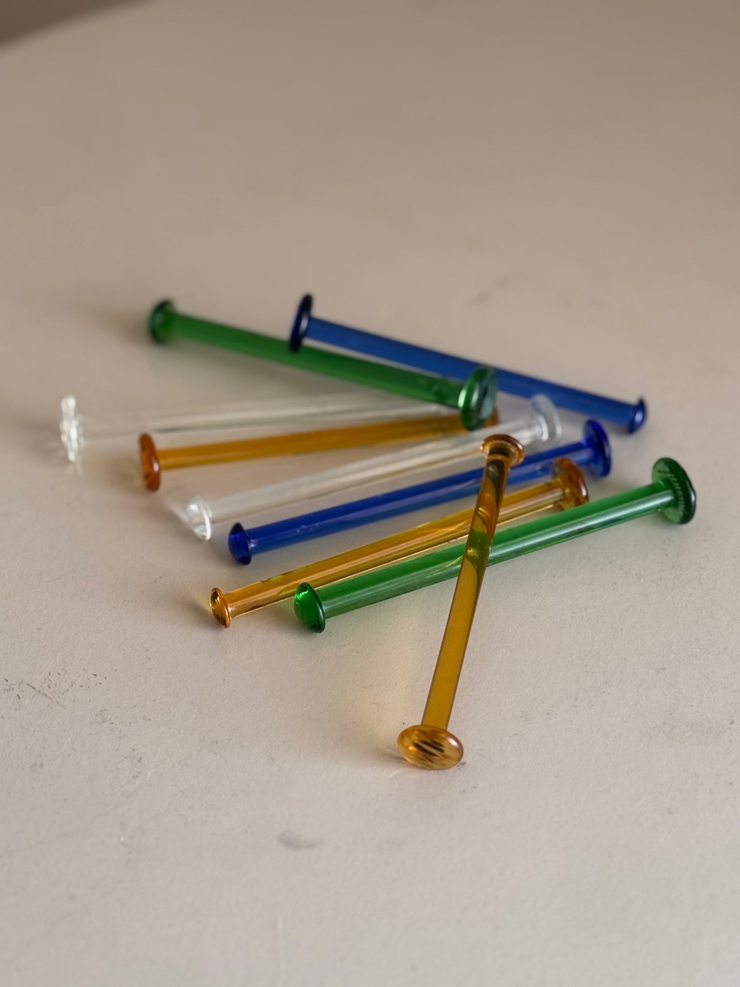 Handmade Glass Swizel Sticks