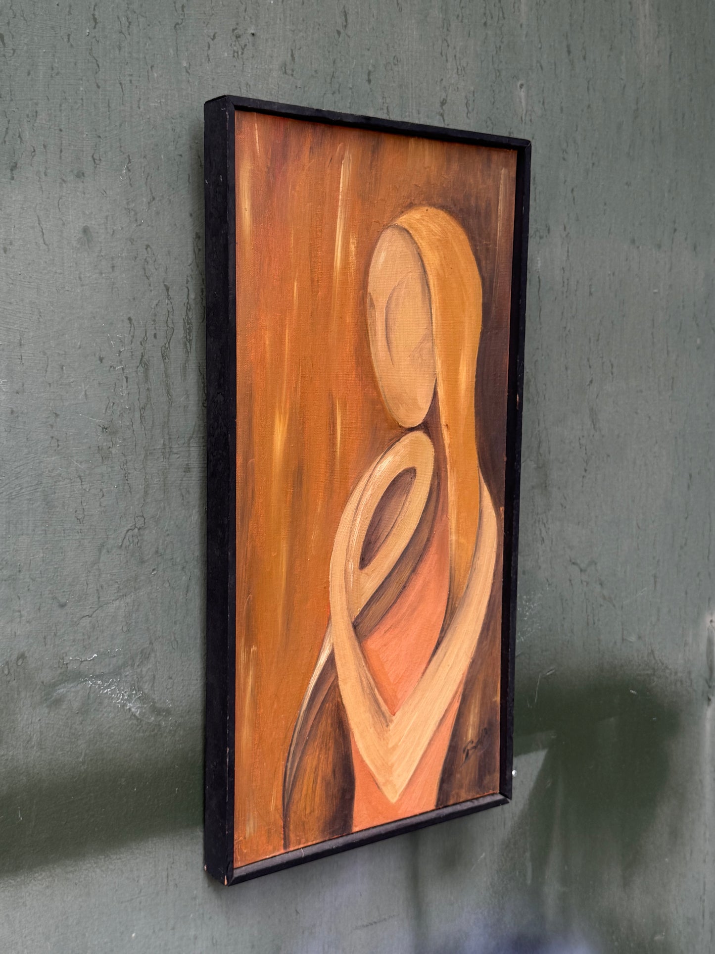 Mid Century Cubist Oil Painting 3 (yellow)