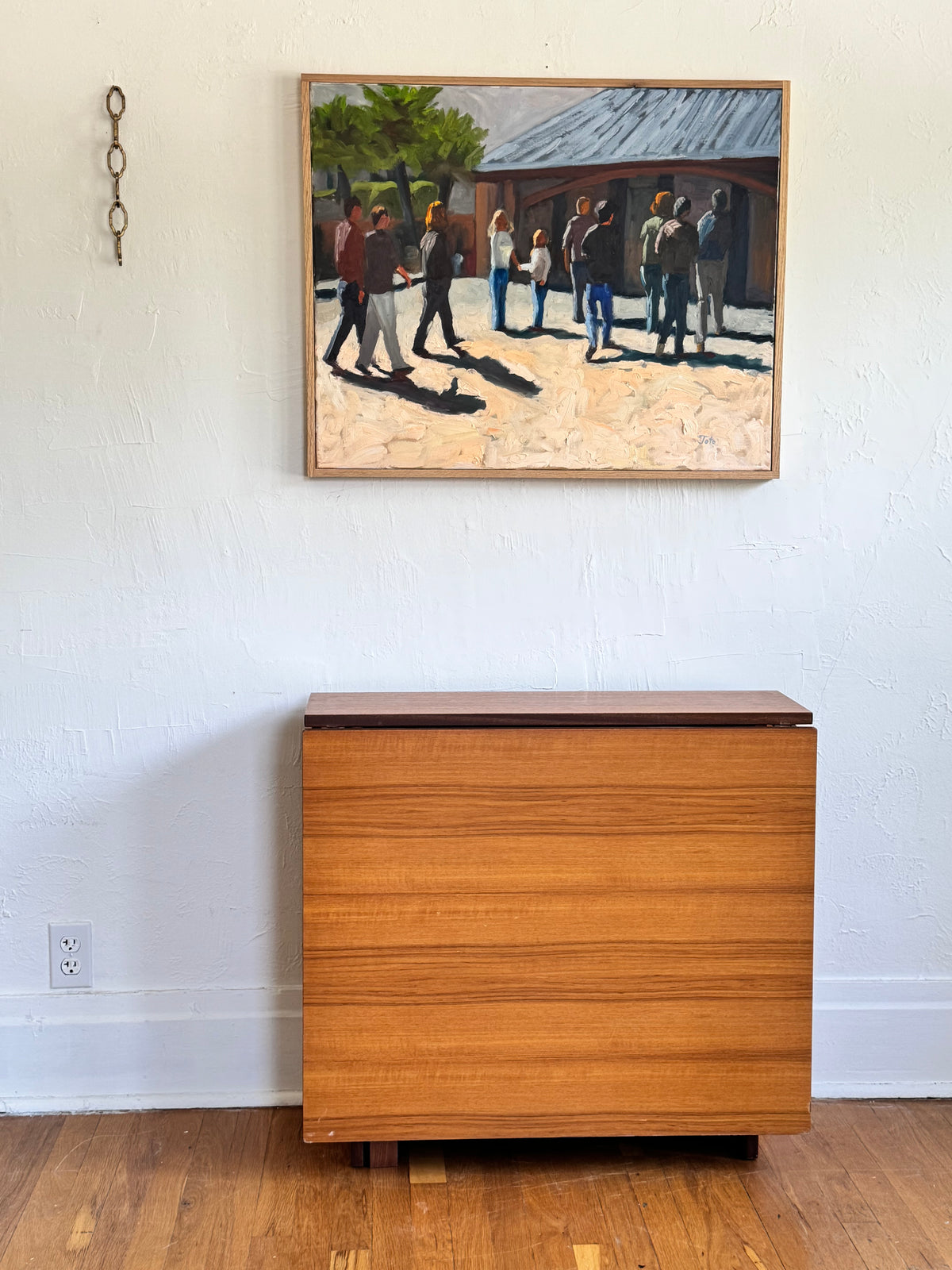 Danish Teak Flap-Leaf Hideaway Dining Table / Desk / Console