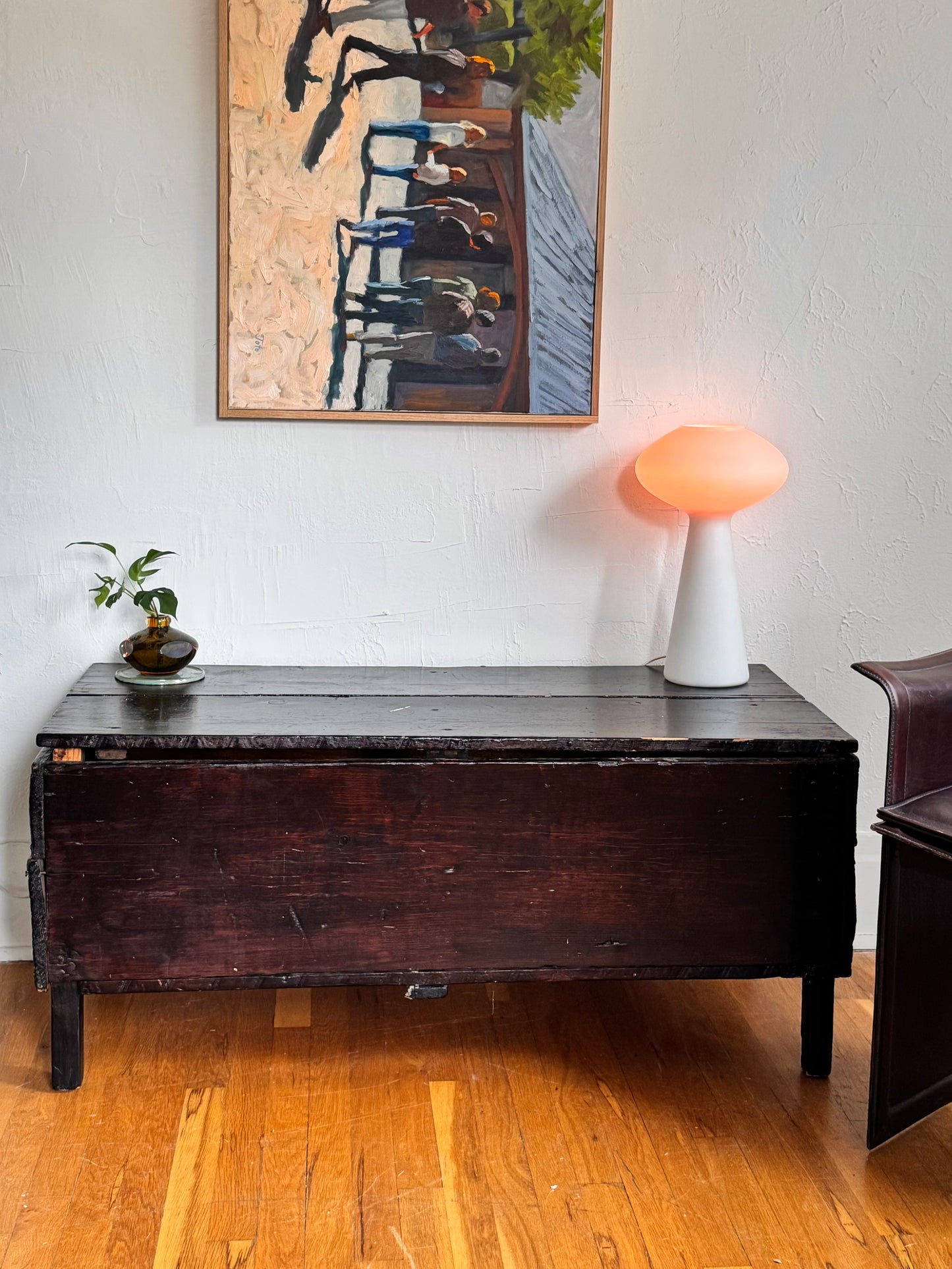 Handmade Antique Shipping Crate Bench / Record Console / Chest / Coffee Table