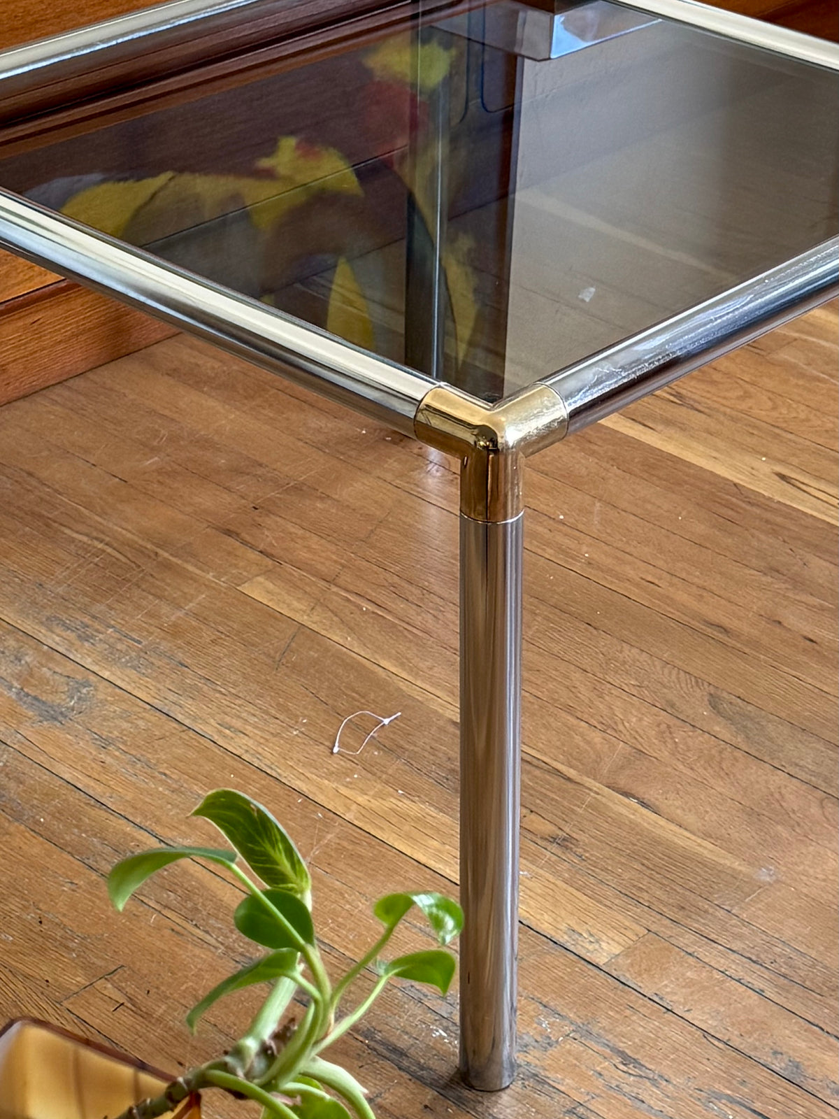 Vintage Chrome & Smoked Glass Coffee Table
