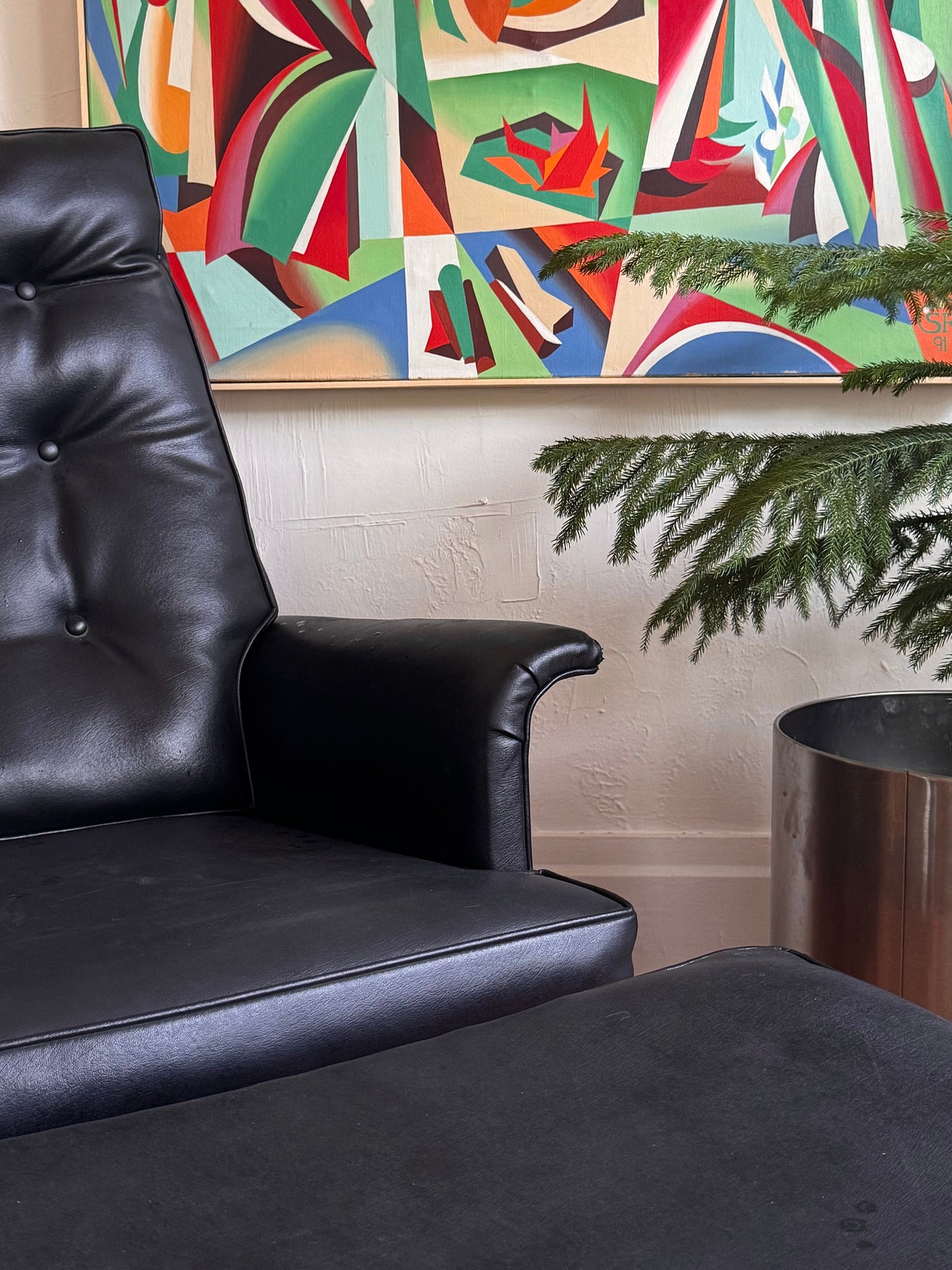 1960s Milo Baughman for Thayer Coggin Walnut Base Reclining Lounge Chair & Ottoman