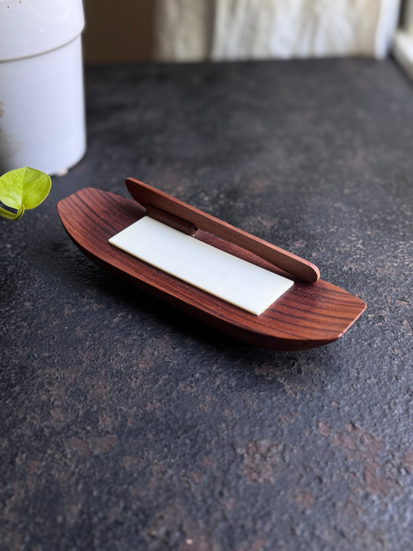 Danish Teak Butter Dish & Knife
