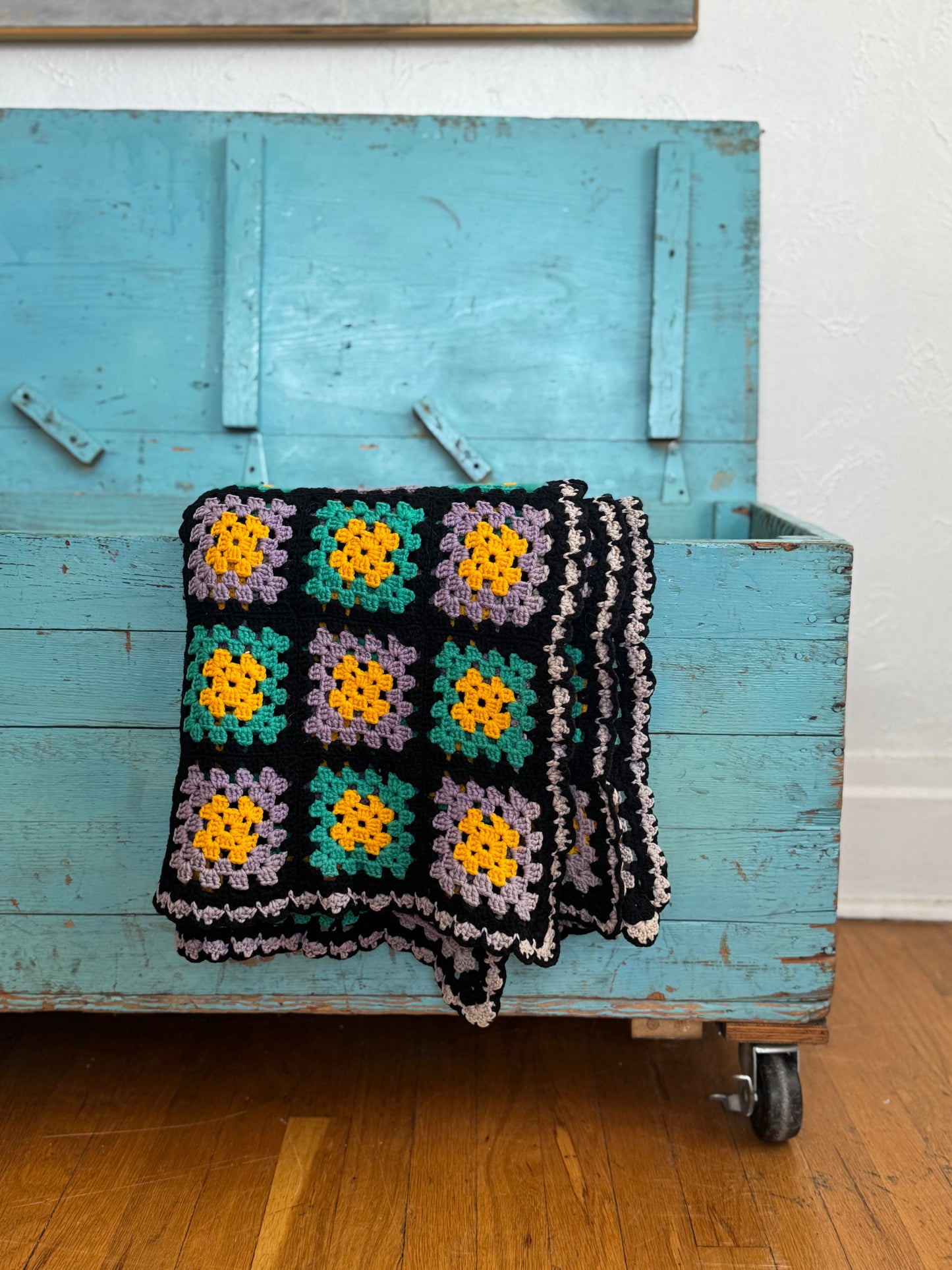 Vintage Handmade Floral blanket