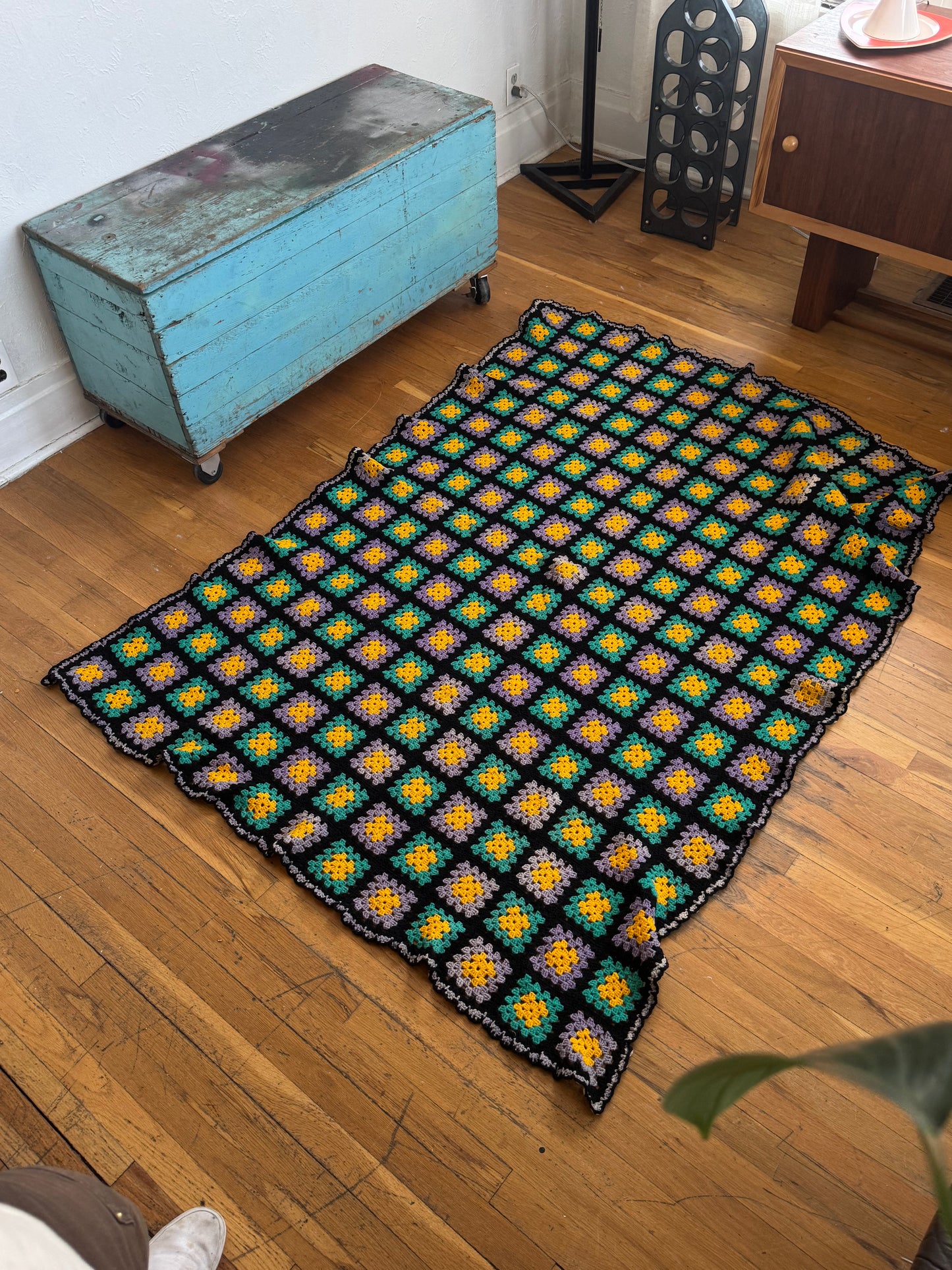 Vintage Handmade Floral blanket