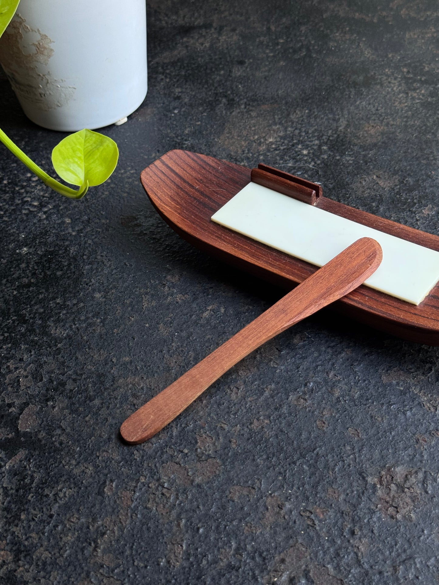 Danish Teak Butter Dish & Knife