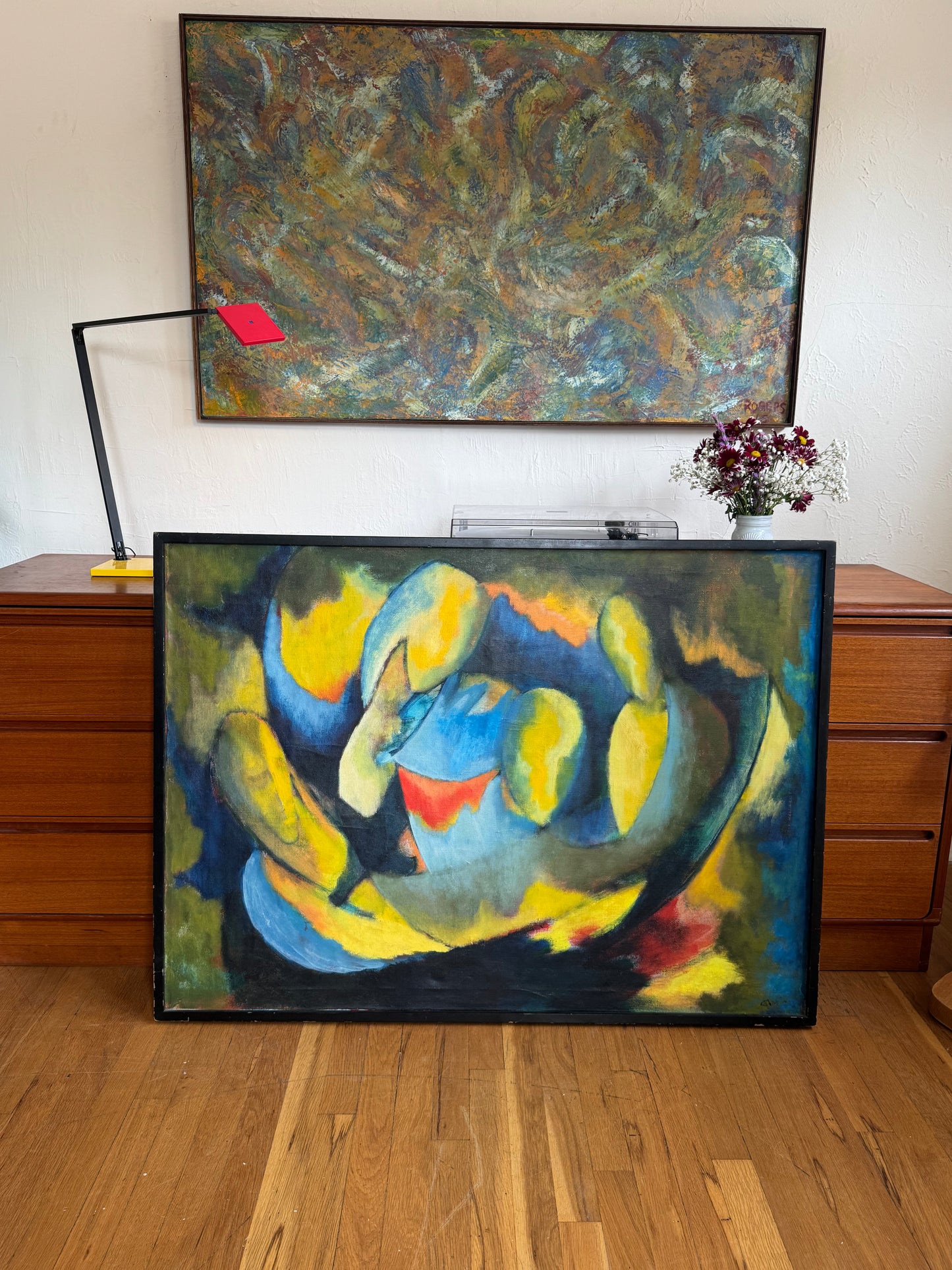 Original 1950s-1960s Abstract Oil Painting
