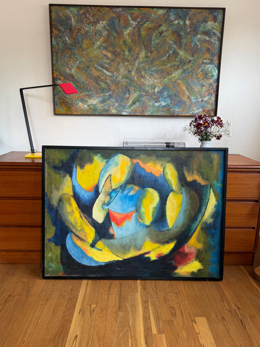 Original 1950s-1960s Abstract Oil Painting