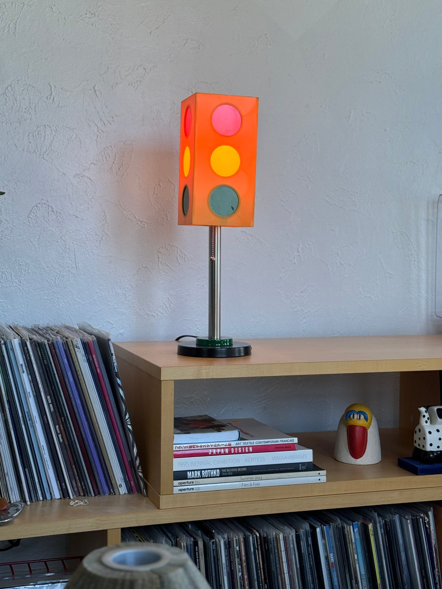 Vintage lucite traffic light lamp