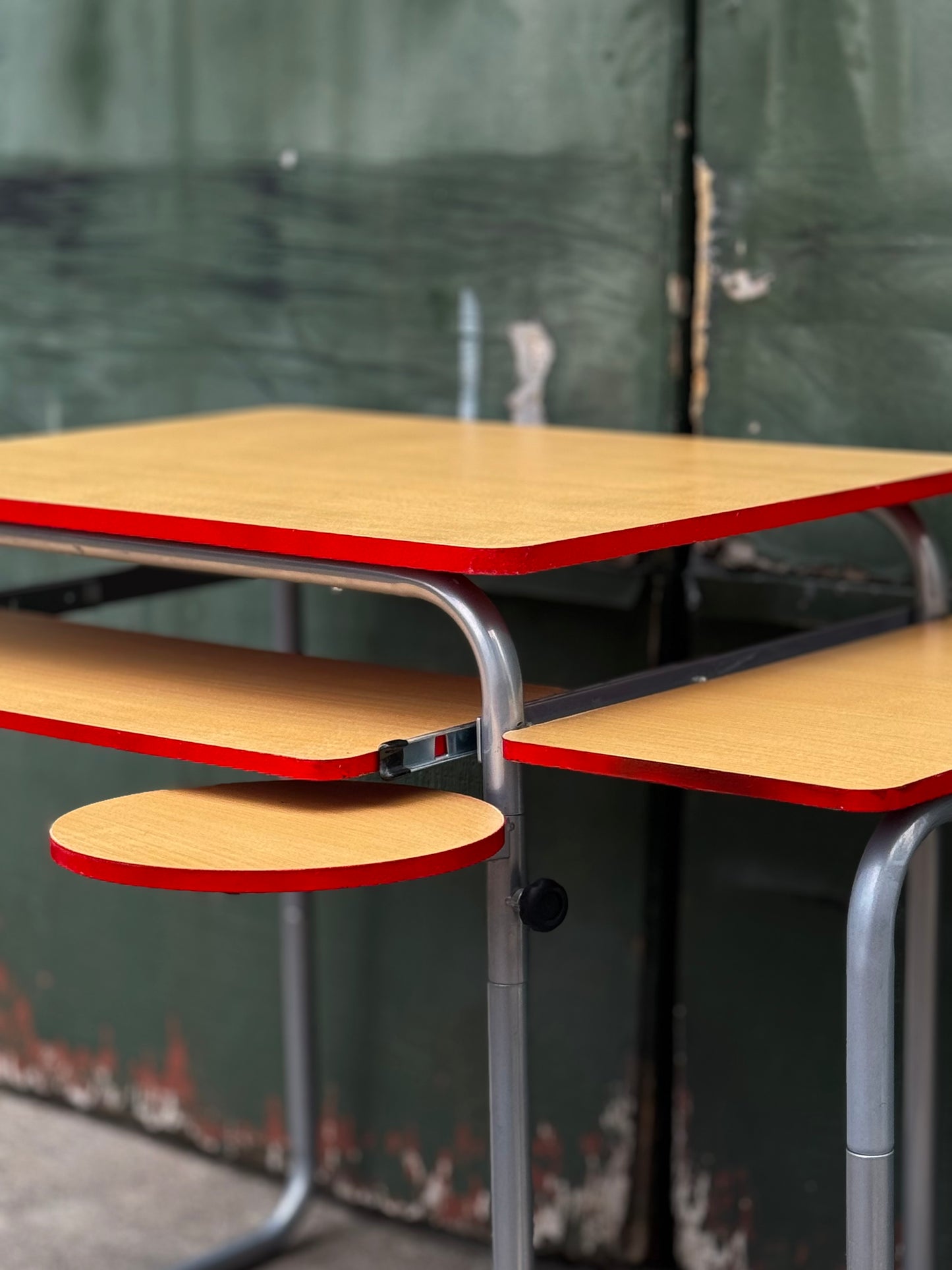 Art deco style tubular chrome modular desk