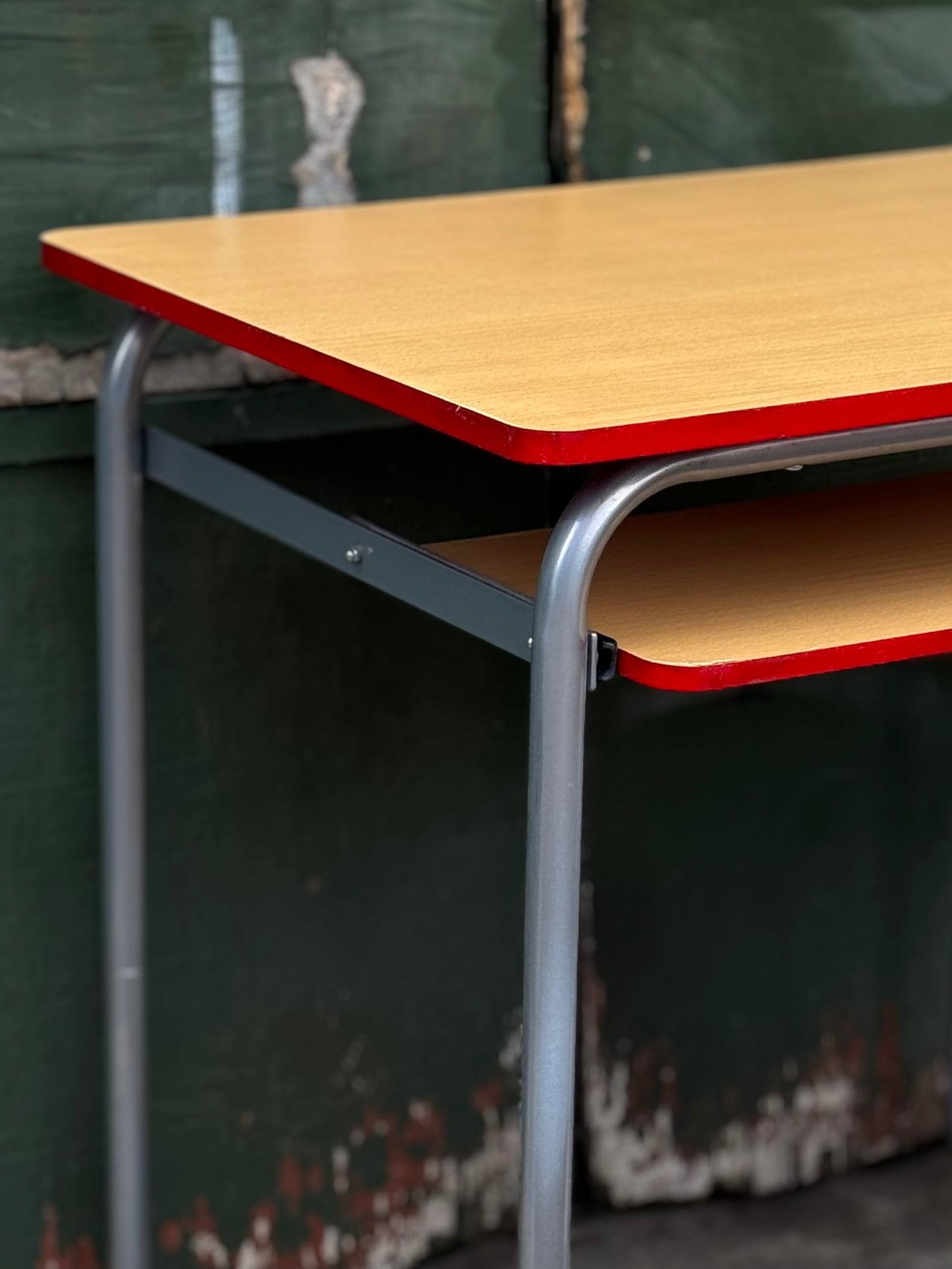 Art deco style tubular chrome modular desk