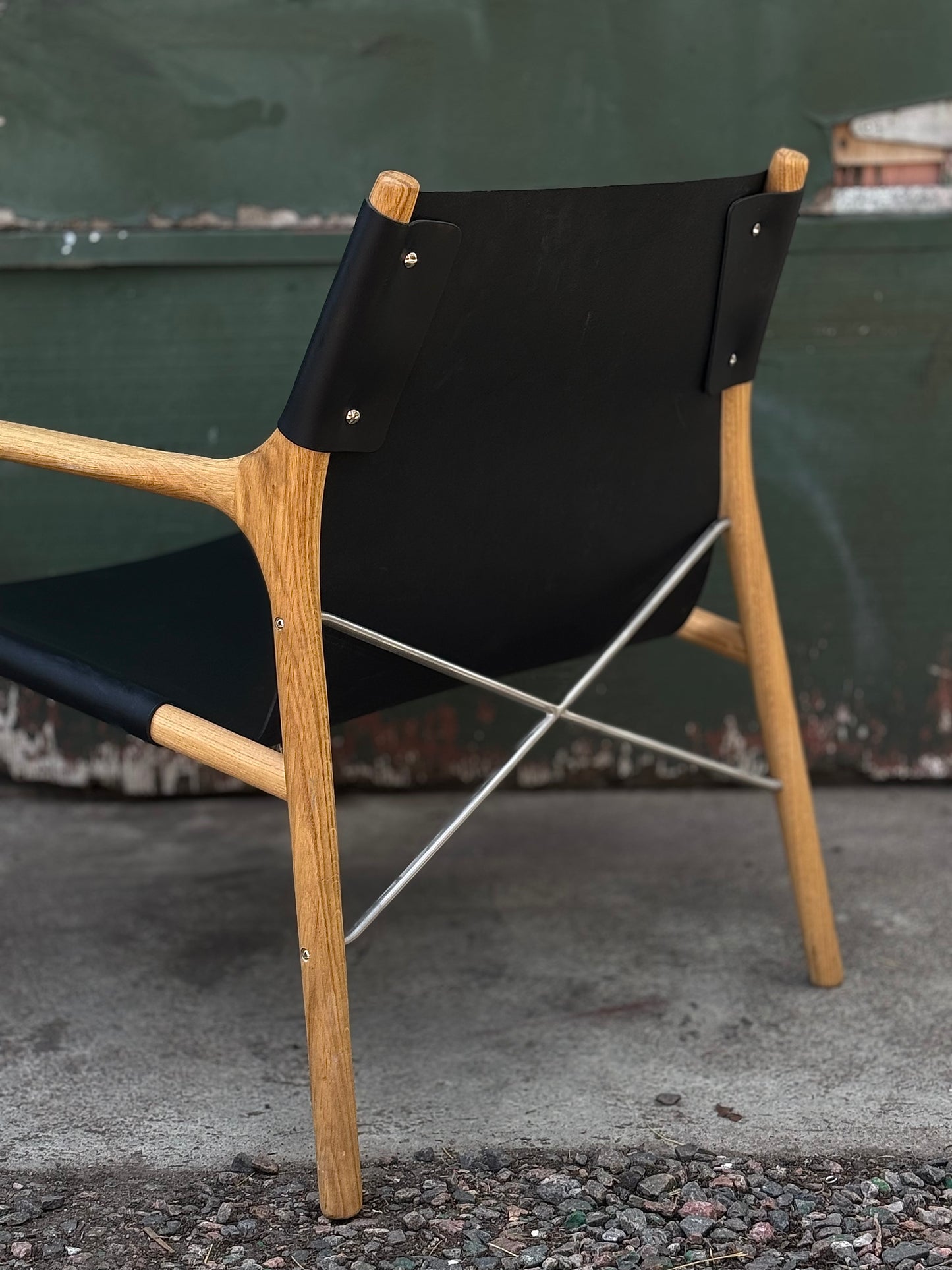 Contemporary Danish leather sling “Soul” lounge chair by Bolia